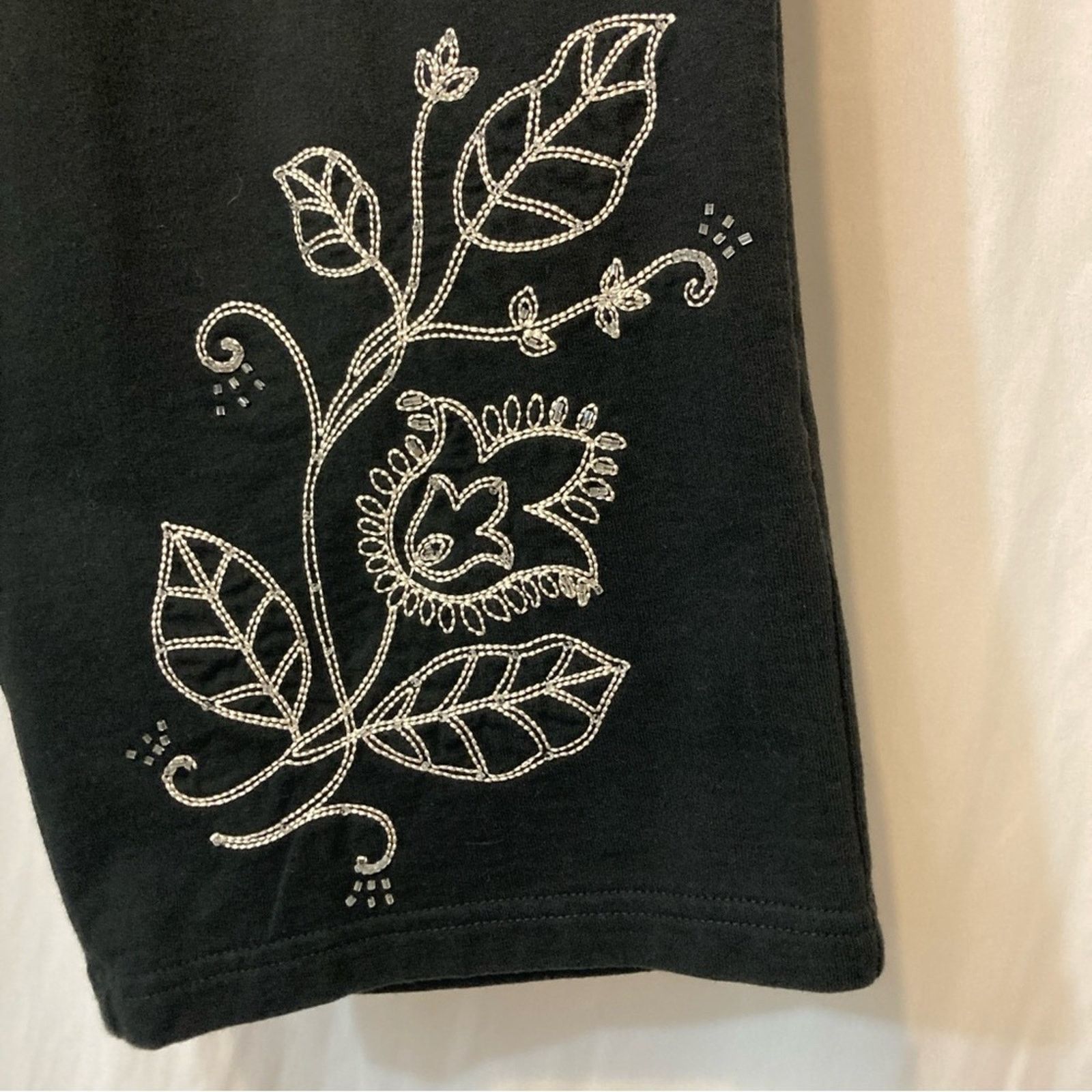 Other Y2K New York and Company Black Crop Sweatpants Pants Size 30" / US 8 / IT 44 - 2 Thumbnail