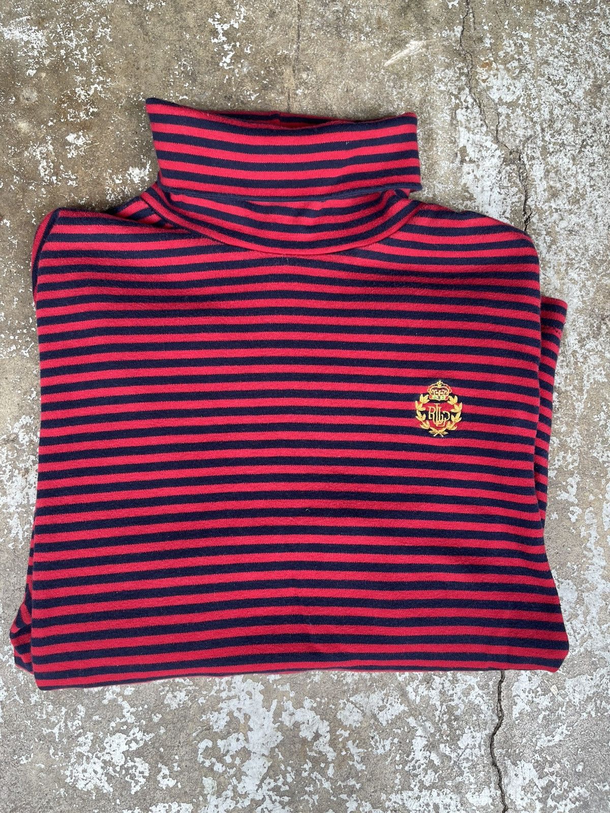 Ralph Lauren Vintage 90s Ralph Lauren Striped Turtleneck Shirt Size L / US 10 / IT 46 - 1 Thumbnail