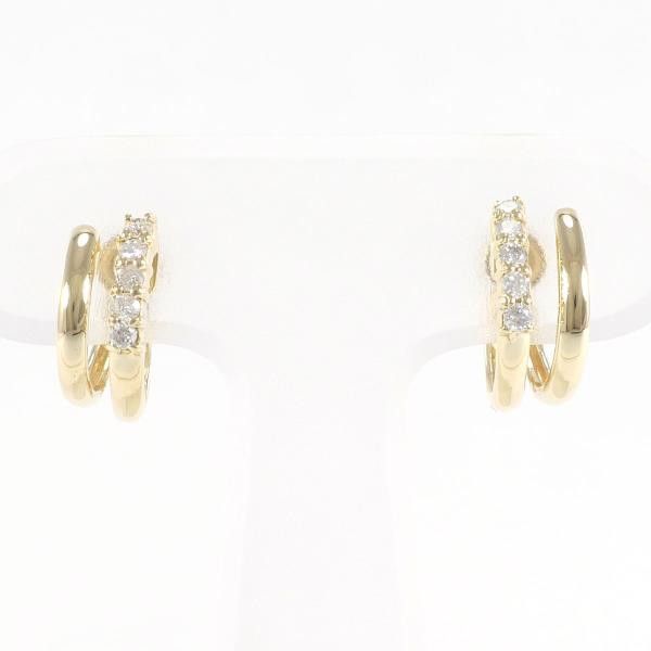 Other Other K18 Yellow Gold Diamond Earrings 0.10ct Metal Earrings in Excellent Condition Size ONE SIZE - 1 Thumbnail