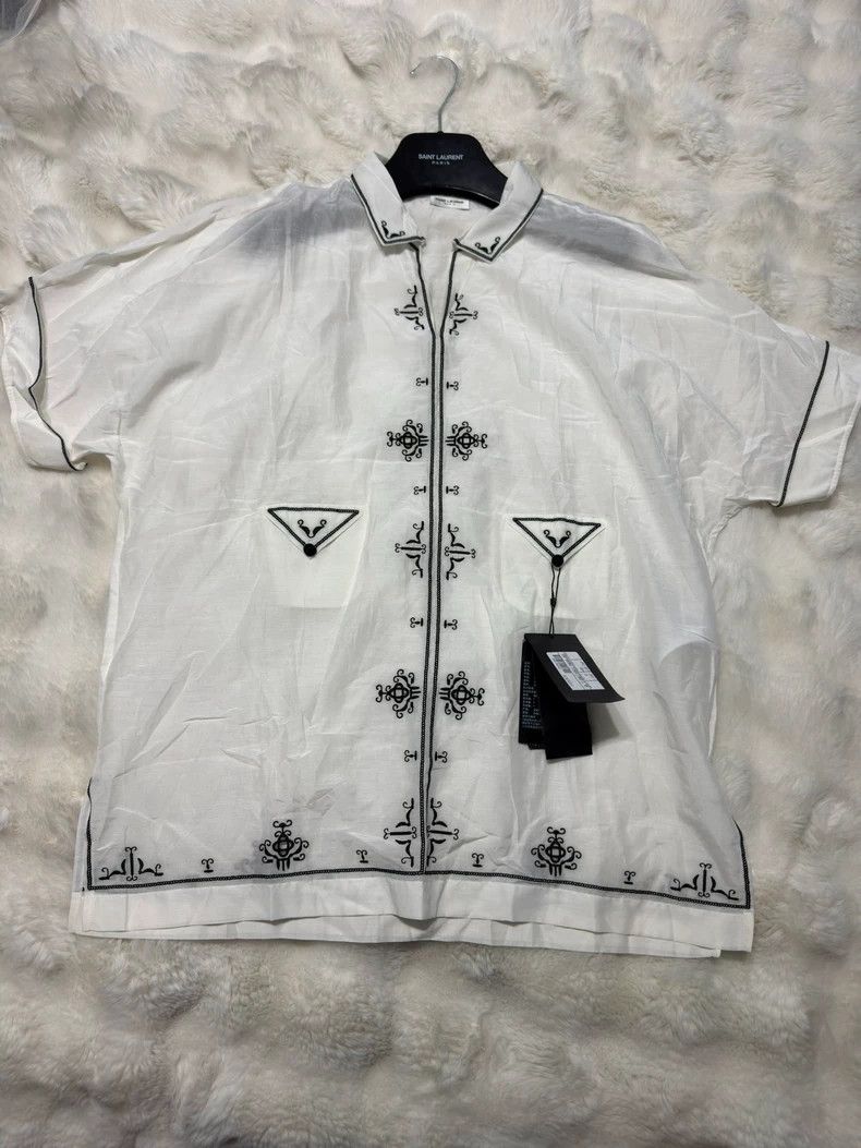 Yves Saint Laurent Saint Laruent Palace Style Short Sleeve Shirt 2502-Nextarro Size US XXS / EU 40 - 1 Thumbnail