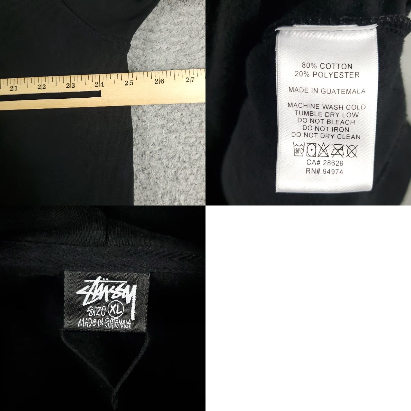 Vintage Stussy Sweater Mens Size XL Black Pullover Hoodie Long Sleeve Size US XL / EU 56 / 4 - 8 Thumbnail