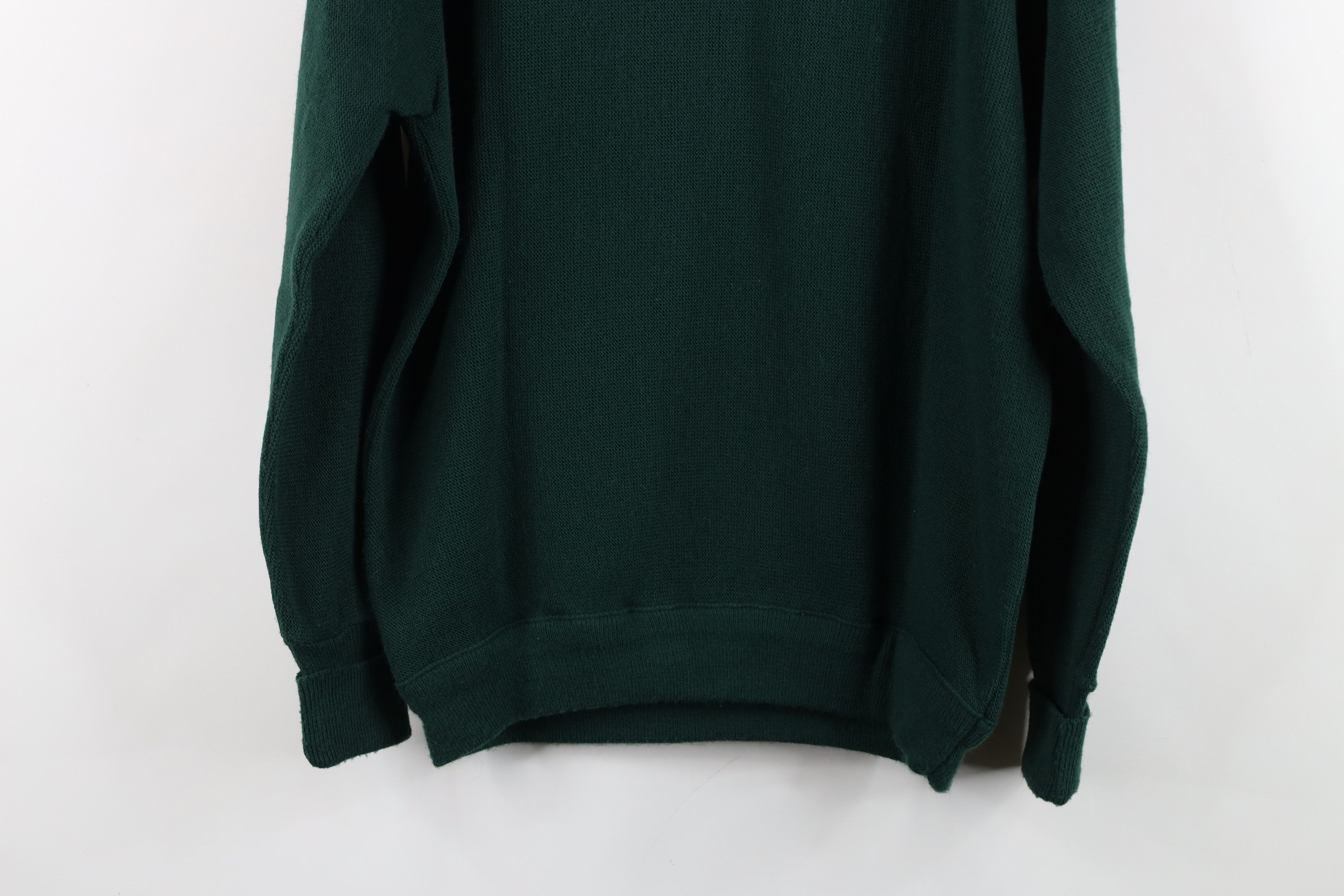 Vintage Vintage 90s Streetwear Blank Knit V-Neck Sweater Green USA Size US S / EU 44-46 / 1 - 9 Thumbnail