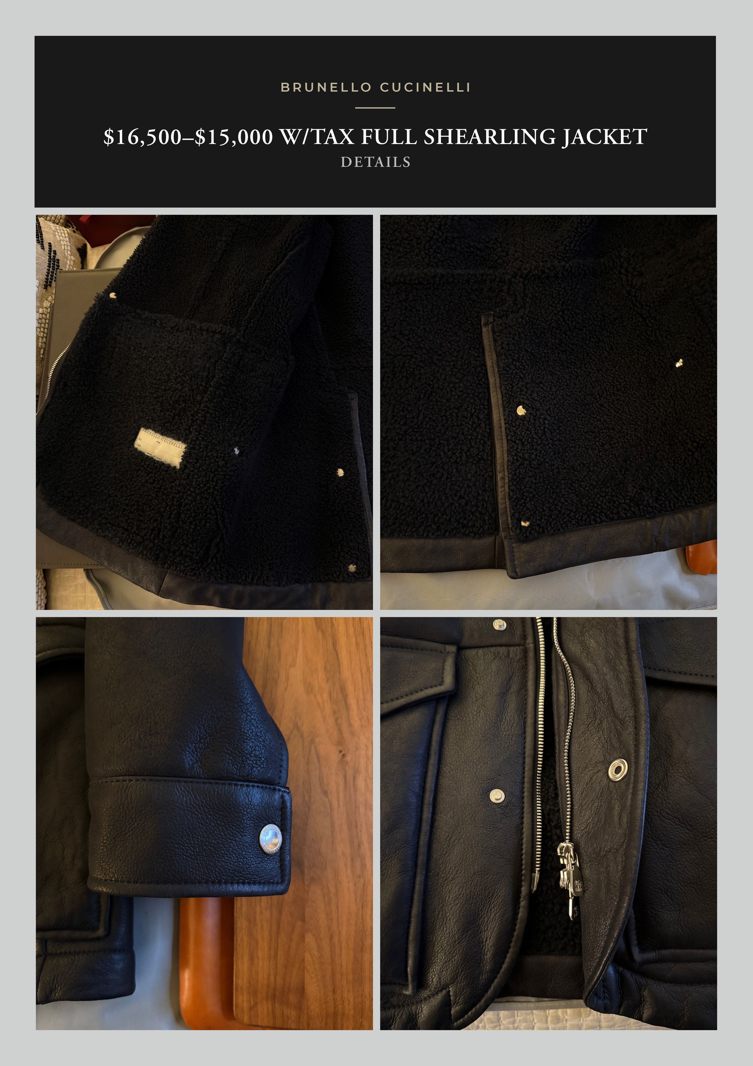 Brunello Cucinelli A Menswear Grail, Ultra-Rare $15,000 Full Shearling Jacket Size US M / EU 48-50 / 2 - 21 Thumbnail