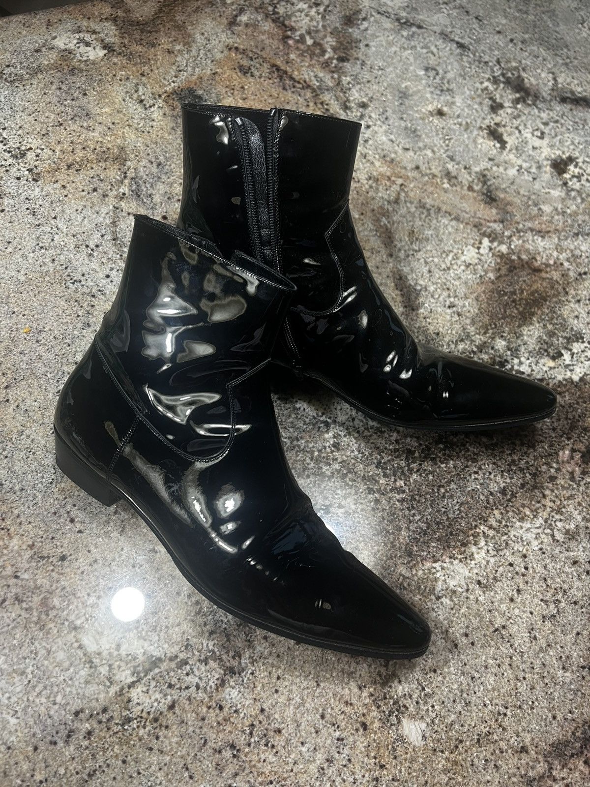 Saint Laurent Patent Leather Boots