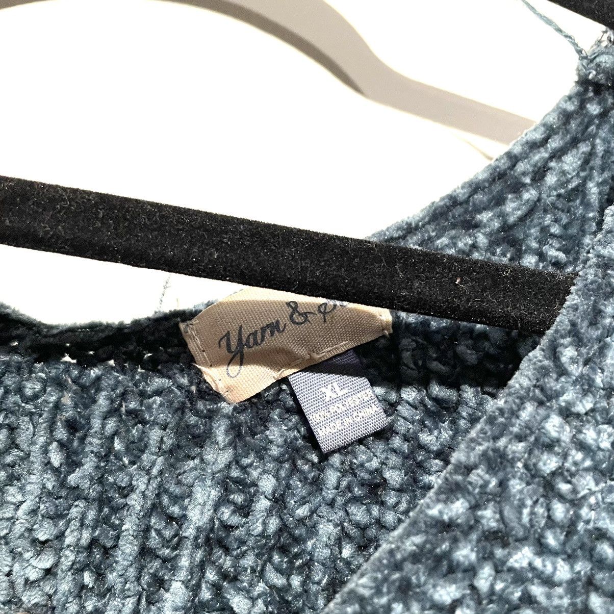 Vintage Vintage Blue Cropped Knit Sweater Size XL / US 12-14 / IT 48-50 - 3 Thumbnail