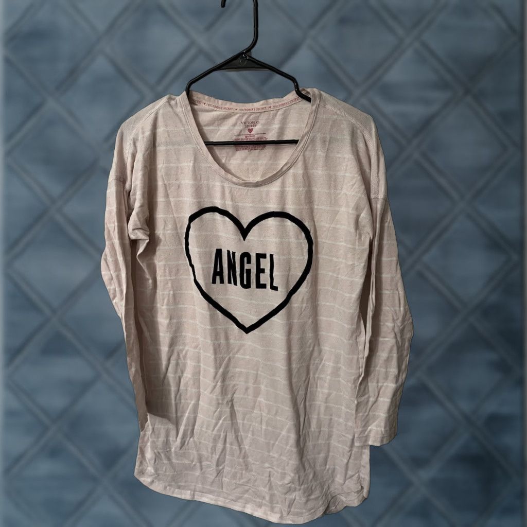 Victoria's Secret Victoria's Secret Top Shirt Long Sleeve Small Pink Striped Lounge Casual Knit Cotton Women Regular Size S Size S / US 4 / IT 40 - 1 Thumbnail