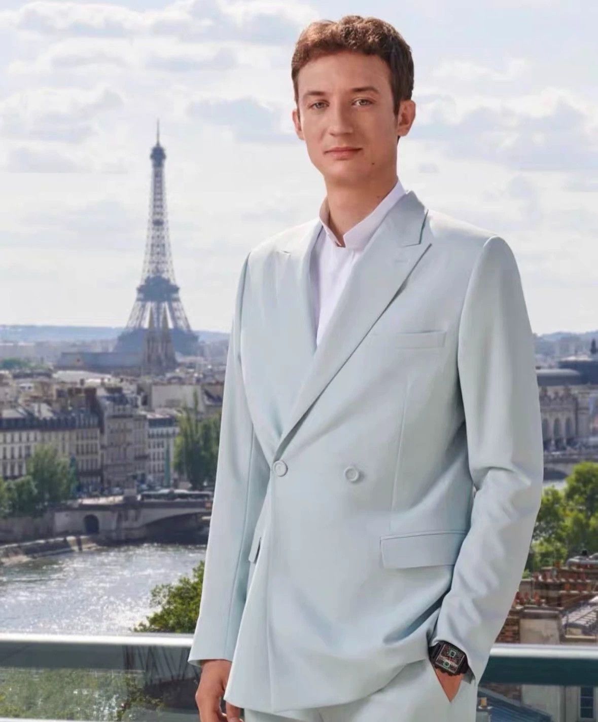 Dior Dior Man Light Blue Wool Suit Jacket Size US M / EU 48-50 / 2 - 7 Thumbnail