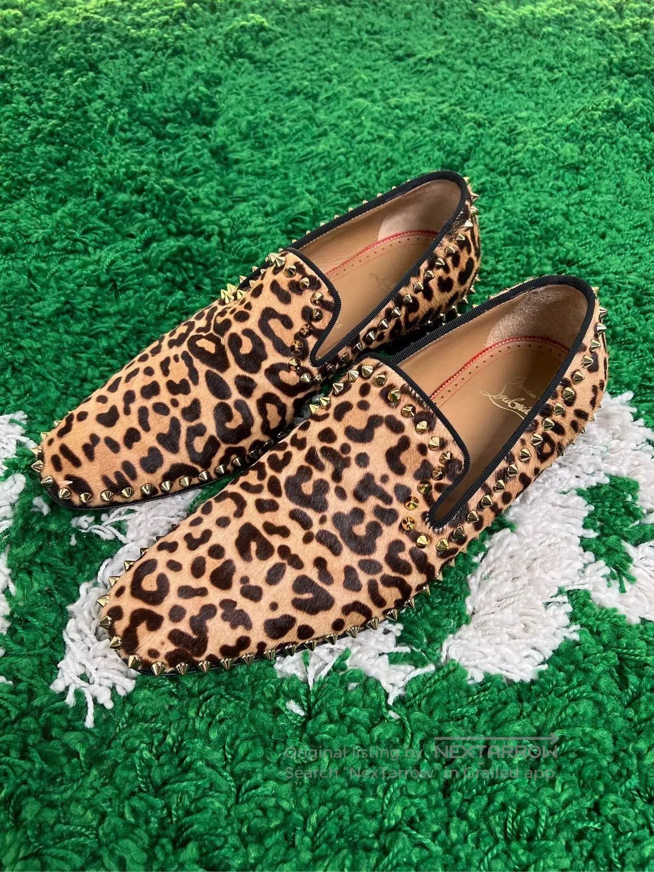 Christian Louboutin Christian Louboutin Leopard Gold Stud Red Sole. Size US 8.5 / IT 38.5 - 1 Thumbnail