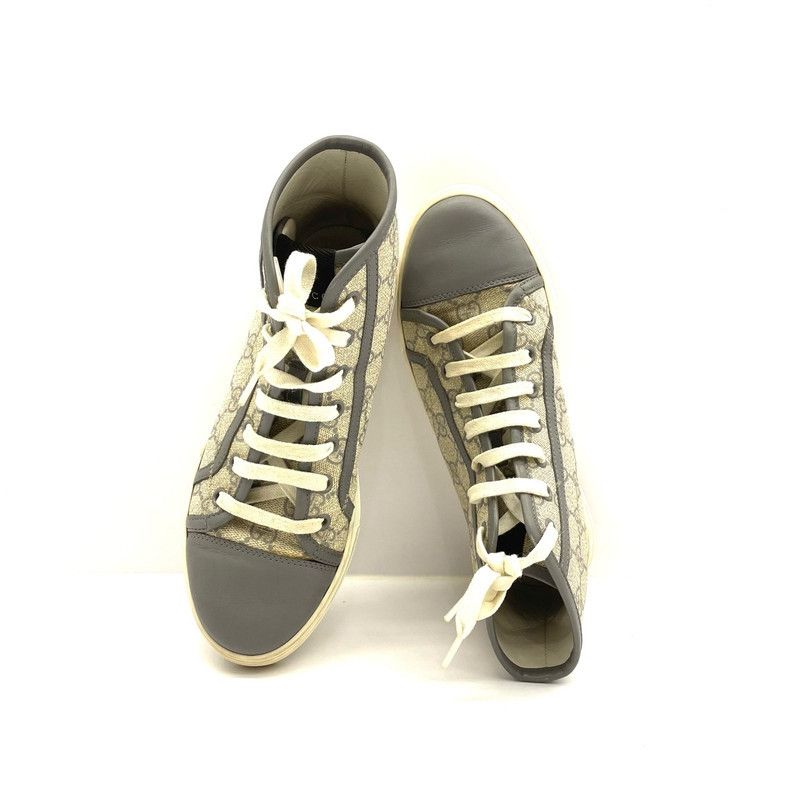 Gucci Gucci Grey Double G High-Top Sneakers 0079 Size US 5.5 / EU 38 - 1 Thumbnail