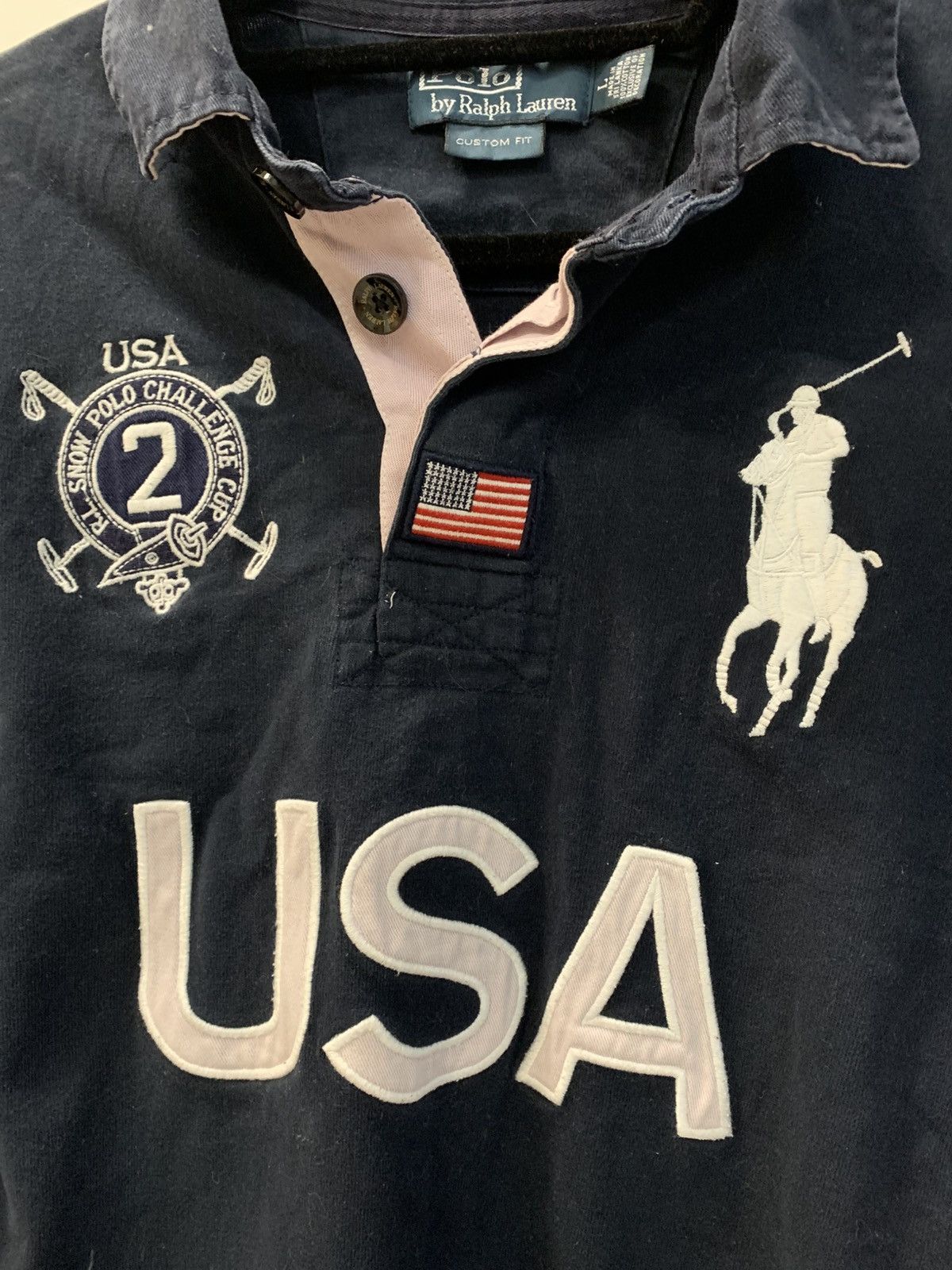 Polo Ralph Lauren Polo Ralph Lauren Big Pony USA Snow Challenge Cup Shirt Size US L / EU 52-54 / 3 - 3 Thumbnail