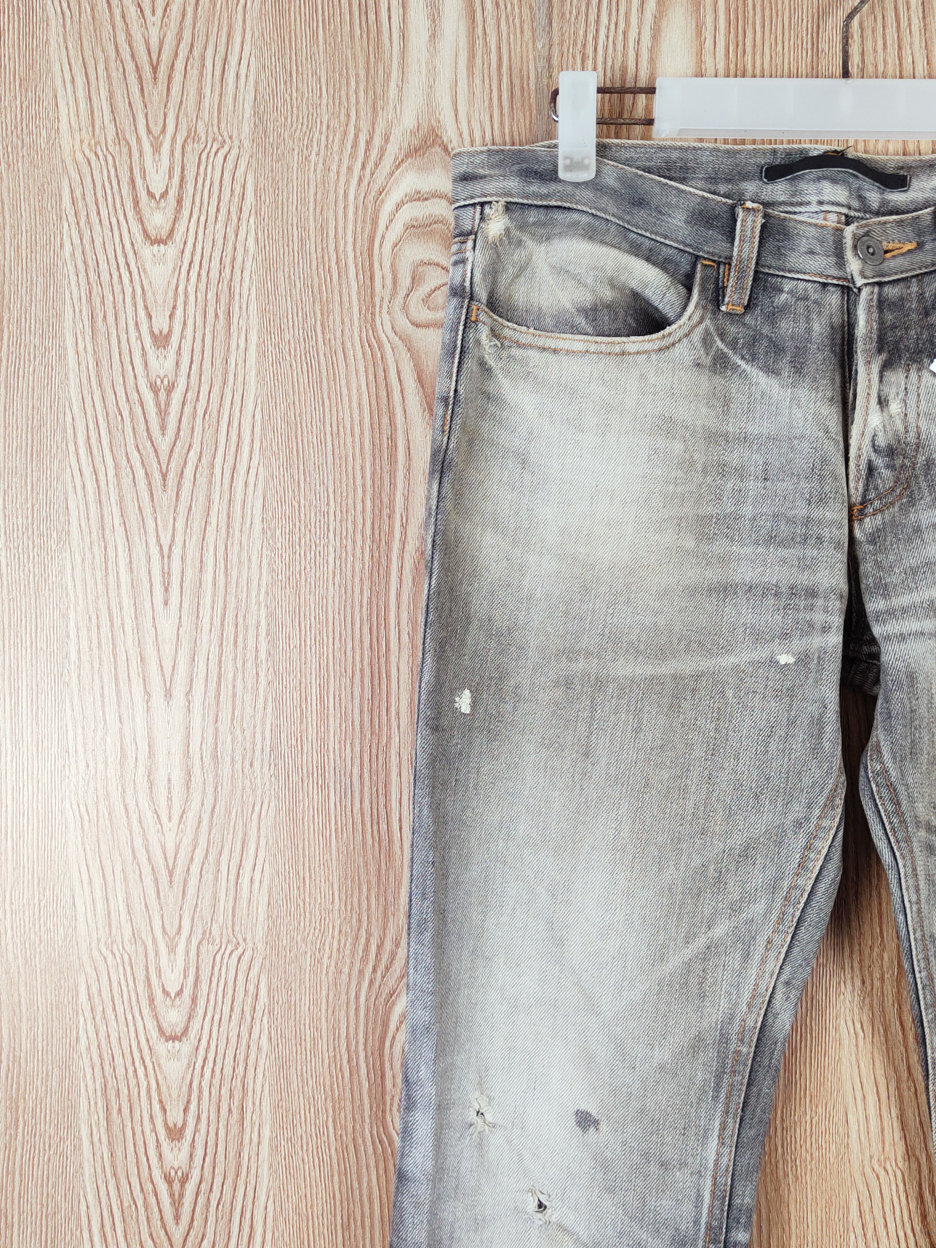 RIPVANWINKLE Rip van winkle japan Black Faded Ripped denim Jeans #W658 Size US 32 / EU 48 - 3 Thumbnail
