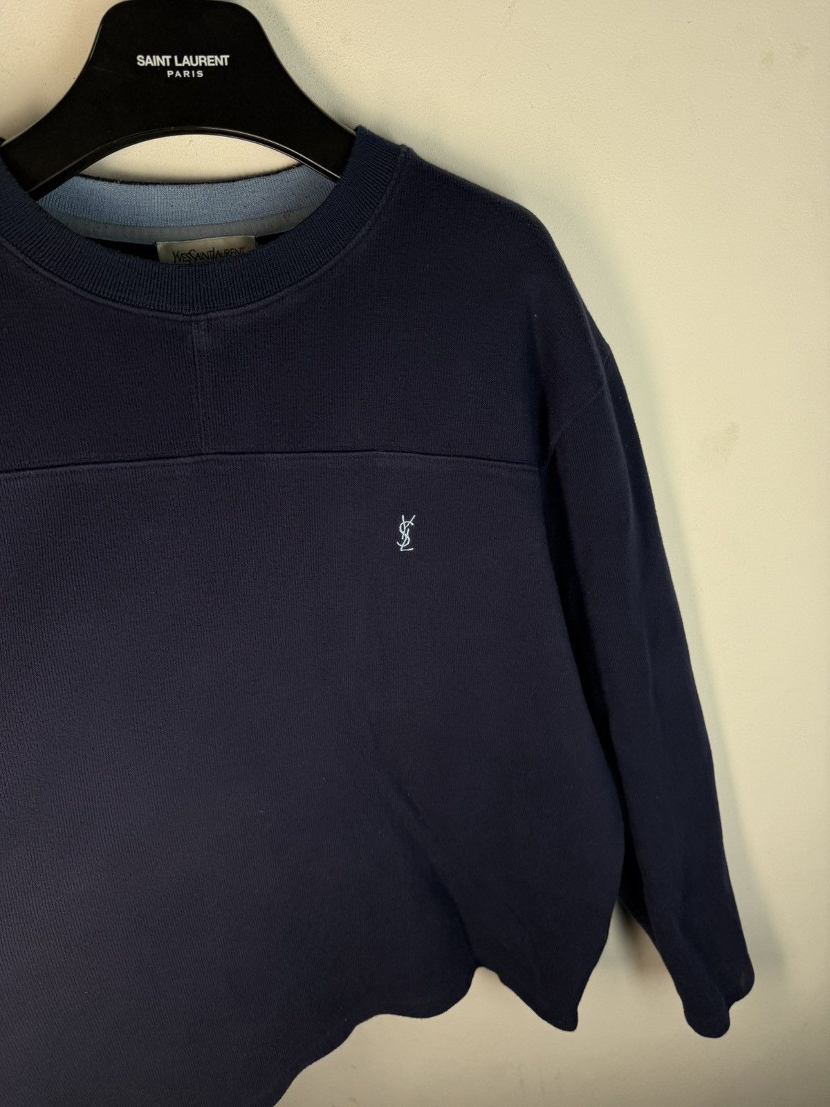 Yves Saint Laurent Navy YSL Sweatshirt Logos Vintage Sweater 90s y2k Crewneck Size US L / EU 52-54 / 3 - 11 Thumbnail