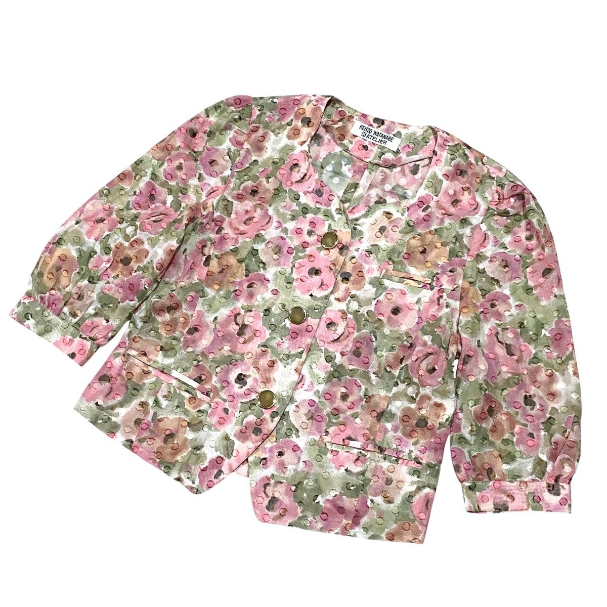 Japanese Brand 🔥RARE🔥 Kenzo watanabe atelier floral mesh top Size S / US 4 / IT 40 - 2 Thumbnail