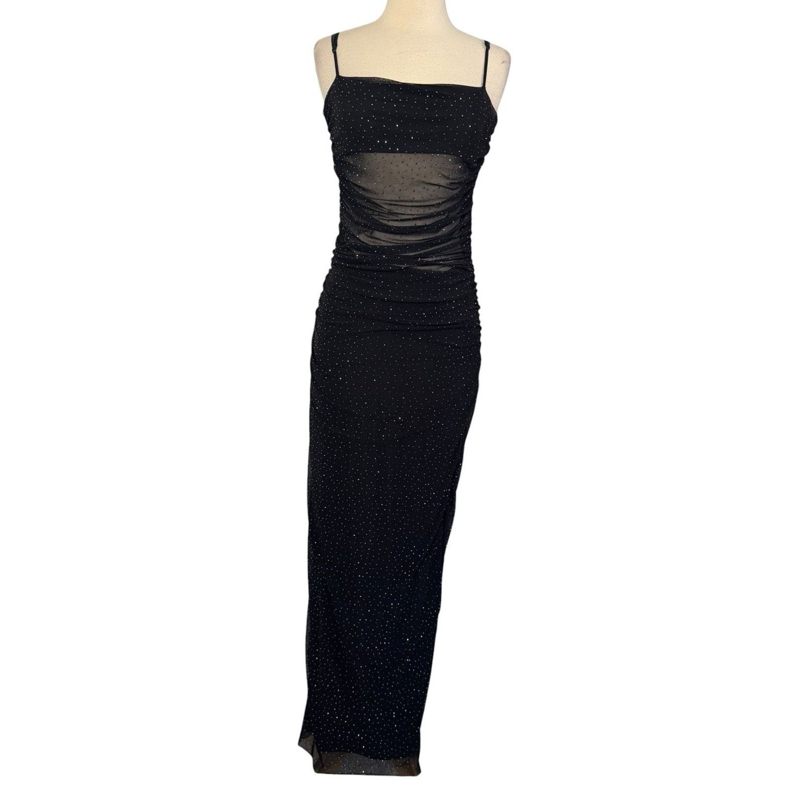 Anthropologie AFRM Jennan Rhinestone Illusion Maxi Dress Black Size M Size M / US 6-8 / IT 42-44 - 3 Thumbnail