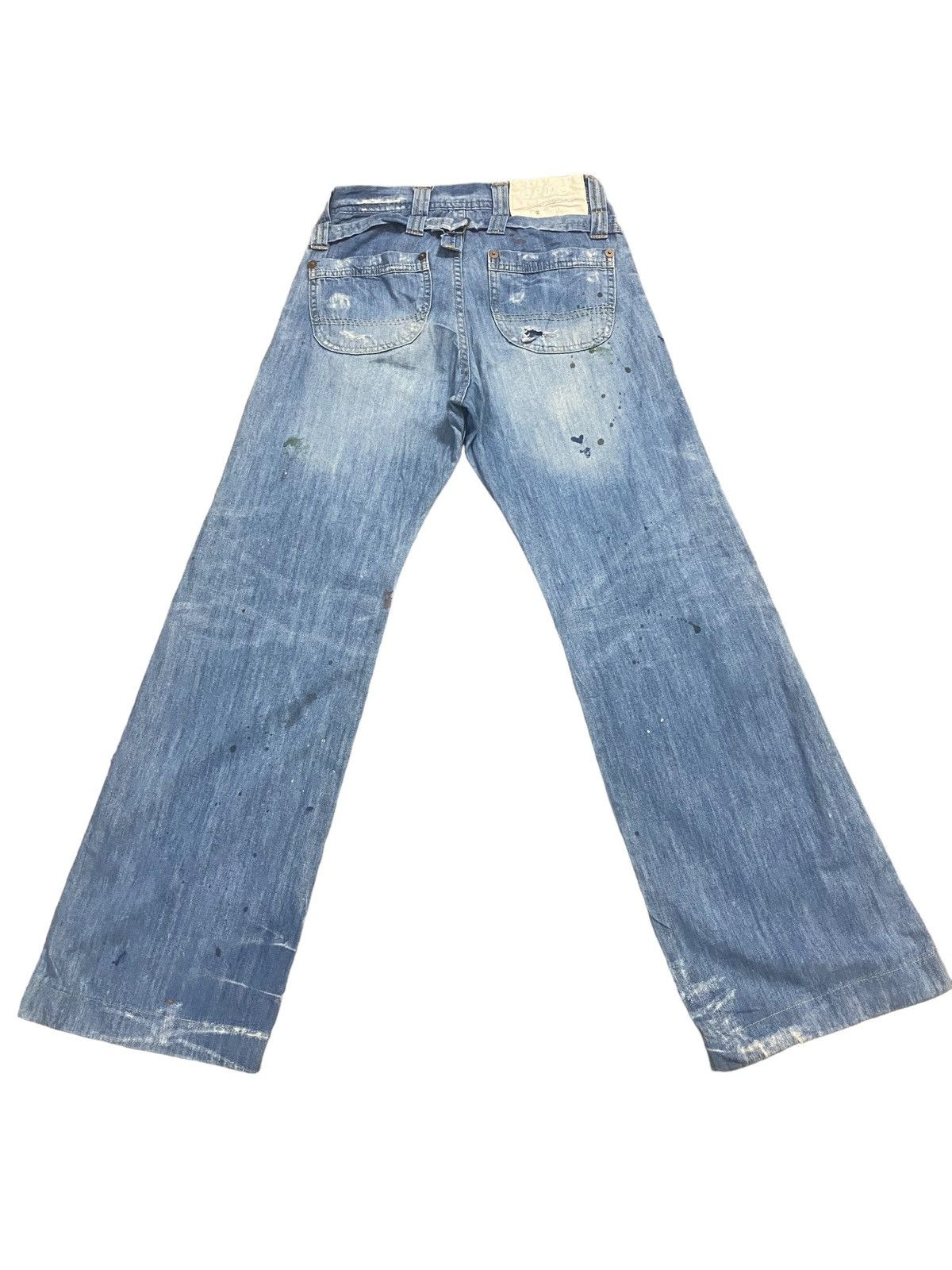 If Six Was Nine × Japanese Brand × Tornado Mart 🔥Flare🔥 Cepo Work Multipocket Distress Buckle Jeans Size US 29 - 2 Thumbnail