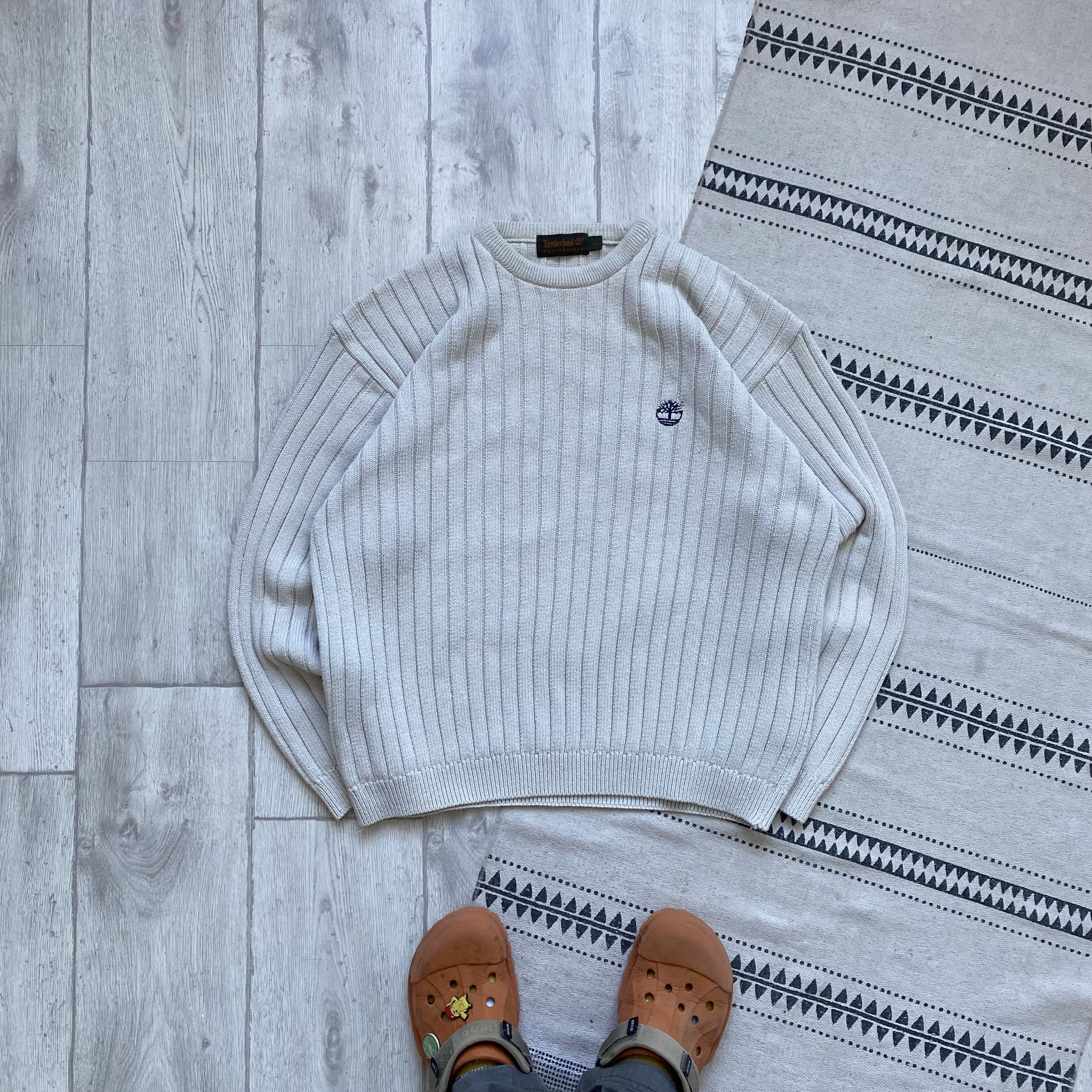 Timberland Vintage 90s Timberland Heavy Ribbed Knit Sweater Boxy Size US M / EU 48-50 / 2 - 1 Thumbnail