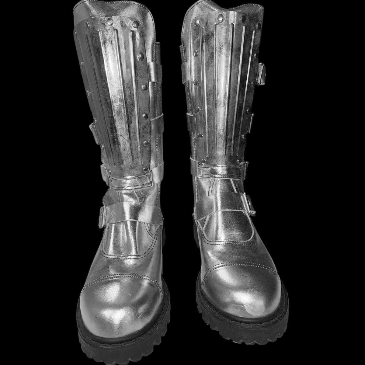 Vintage Metallic biker boots avant garde rock Size US 10 / EU 43 - 5 Thumbnail