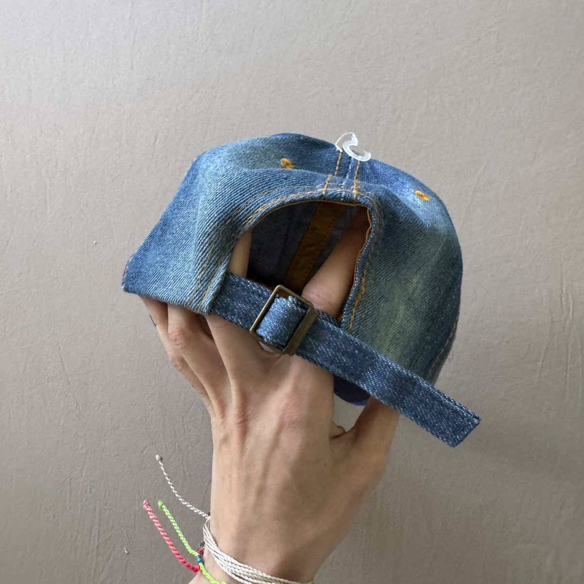 Other Grunge Y2K Bedazzled “Love” Rhinestone Denim Baseball Cap Size ONE SIZE - 4 Thumbnail
