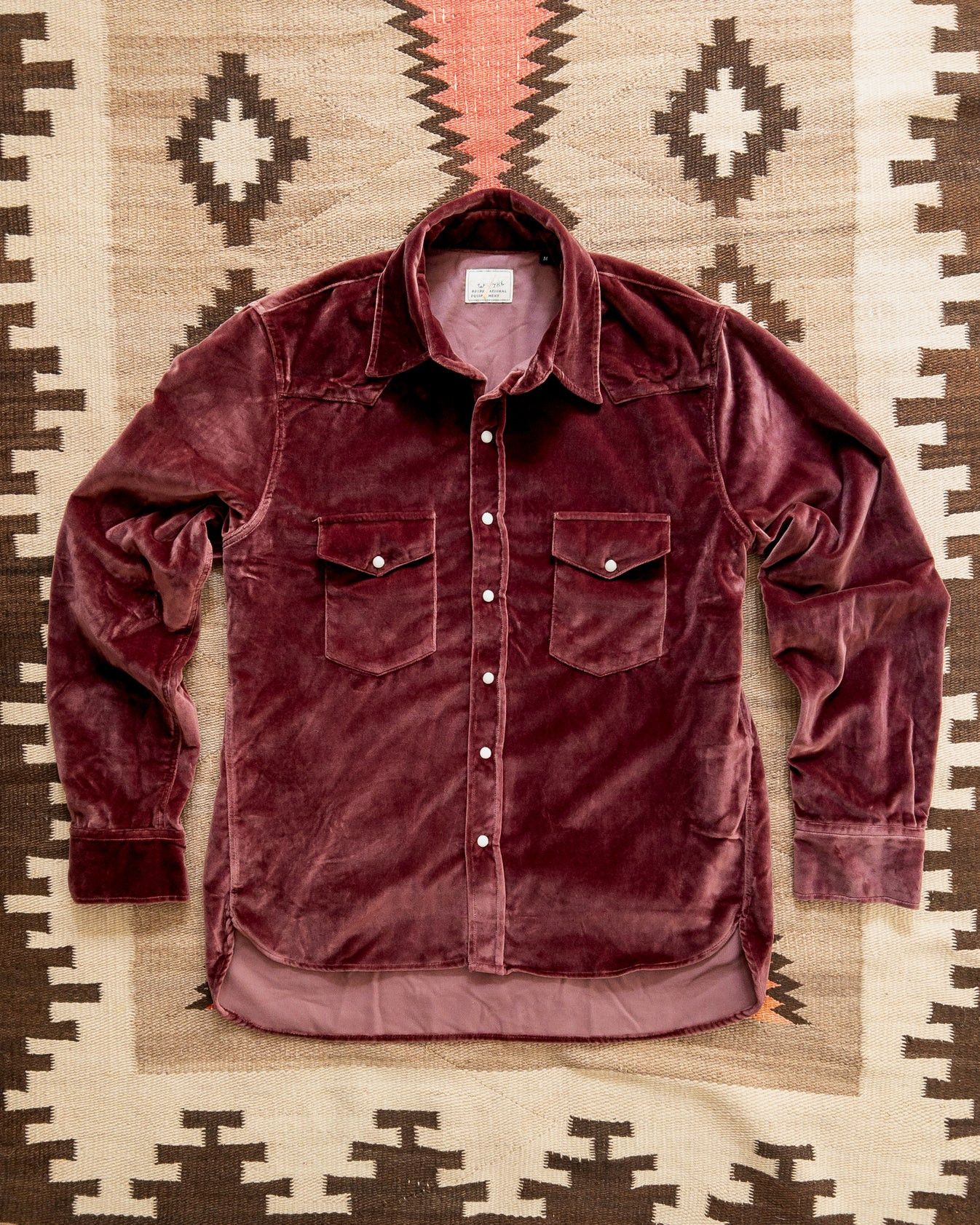 WYTHE 💚 Wythe Velvet Pearlsnap Shirt Plum Large NEW Size US L / EU 52-54 / 3 - 1 Thumbnail