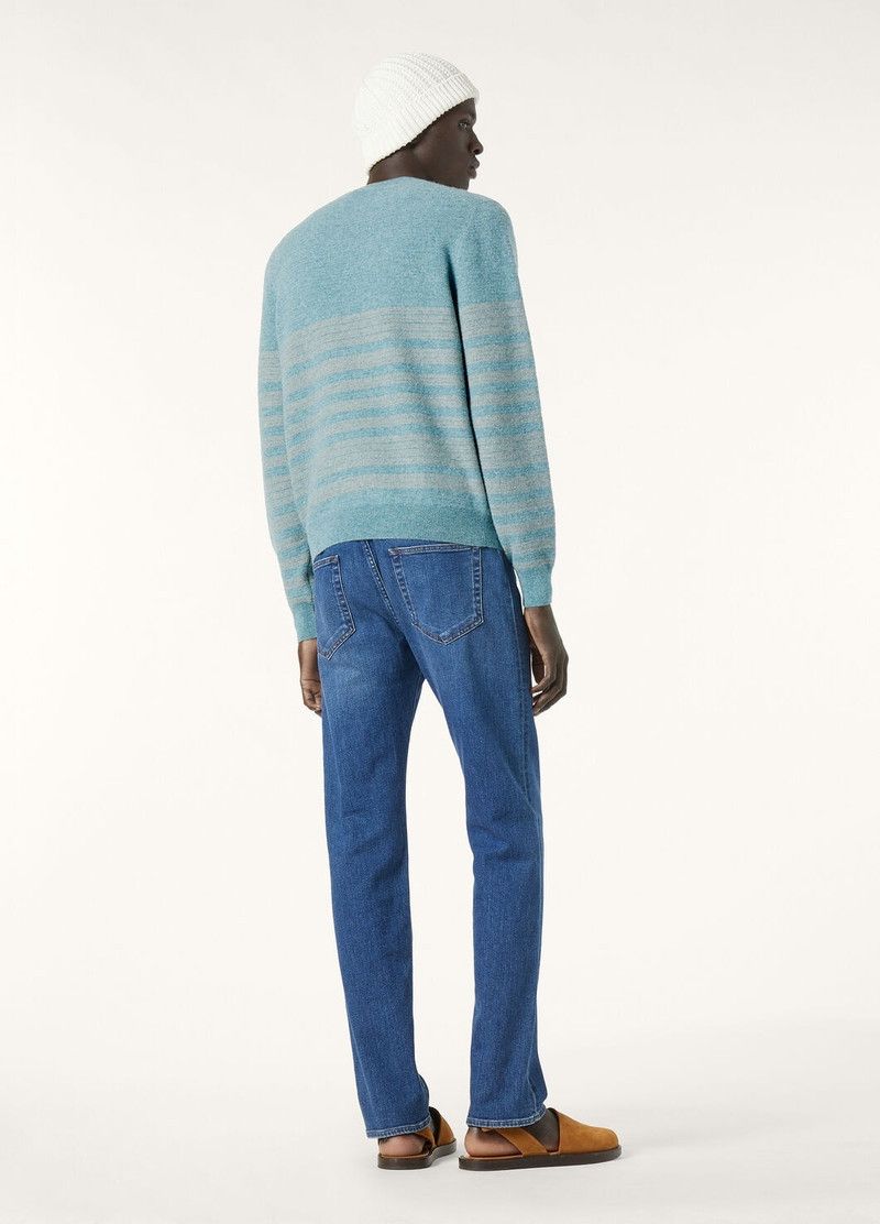Loro Piana o1w1db10226 FAP0890 Oggebbio Crewneck Sweater in Light Blue Size US XL / EU 56 / 4 - 5 Thumbnail