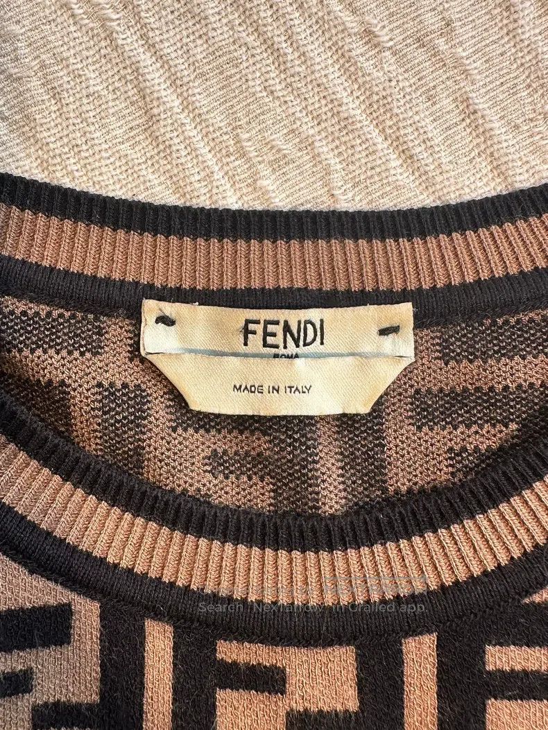 Fendi Fendi FF Monogram Printed Logo Knit Long Sleeve Sweater - Size XS / US 0-2 / IT 36-38 - 8 Thumbnail