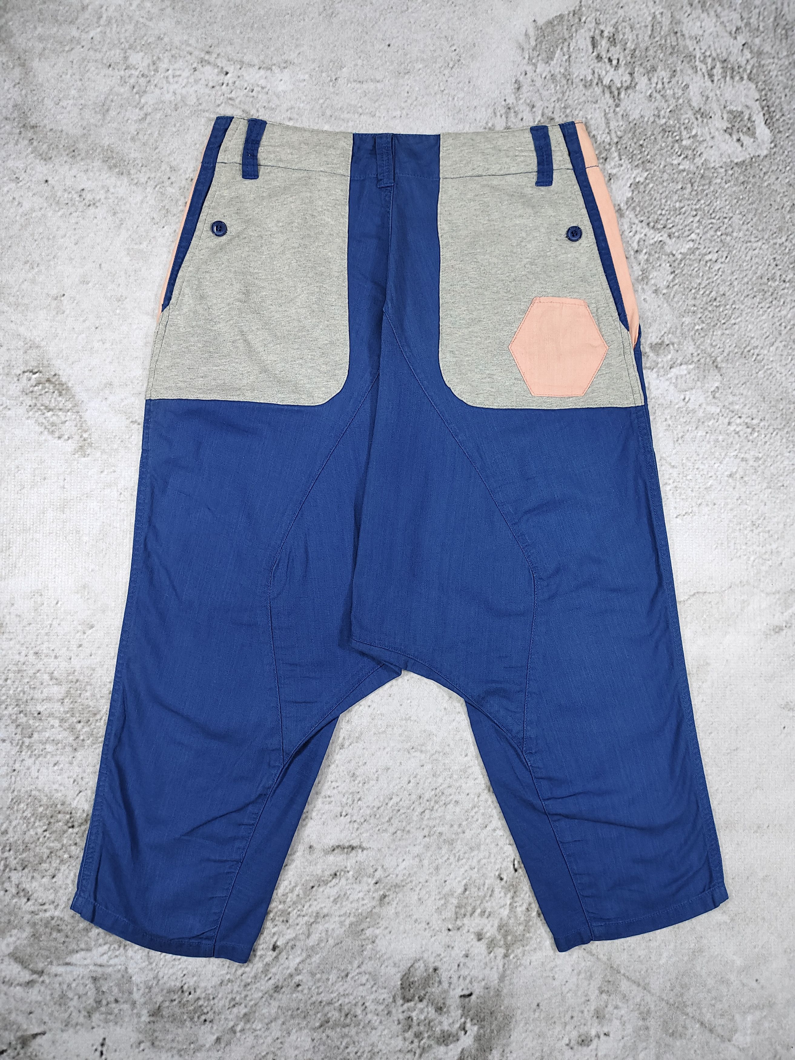 Ne-Net 00s Ne-Net🇯🇵 Hexagon Pacth Drop Crotch Sarouel Pants Size 30" / US 8 / IT 44 - 3 Thumbnail