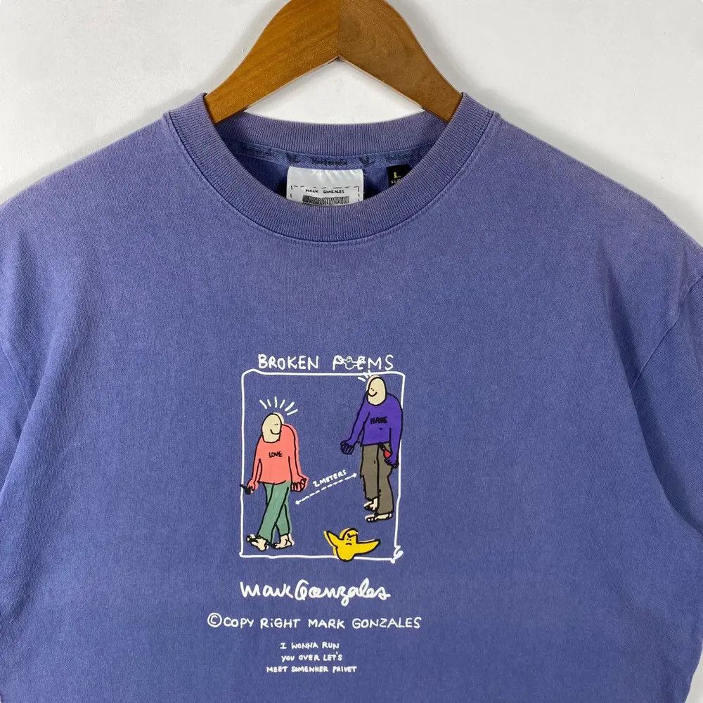 Japanese Brand MARK GONZALES I Wonna Run You Over Lets Meet Somewher Privat Size US L / EU 52-54 / 3 - 2 Thumbnail
