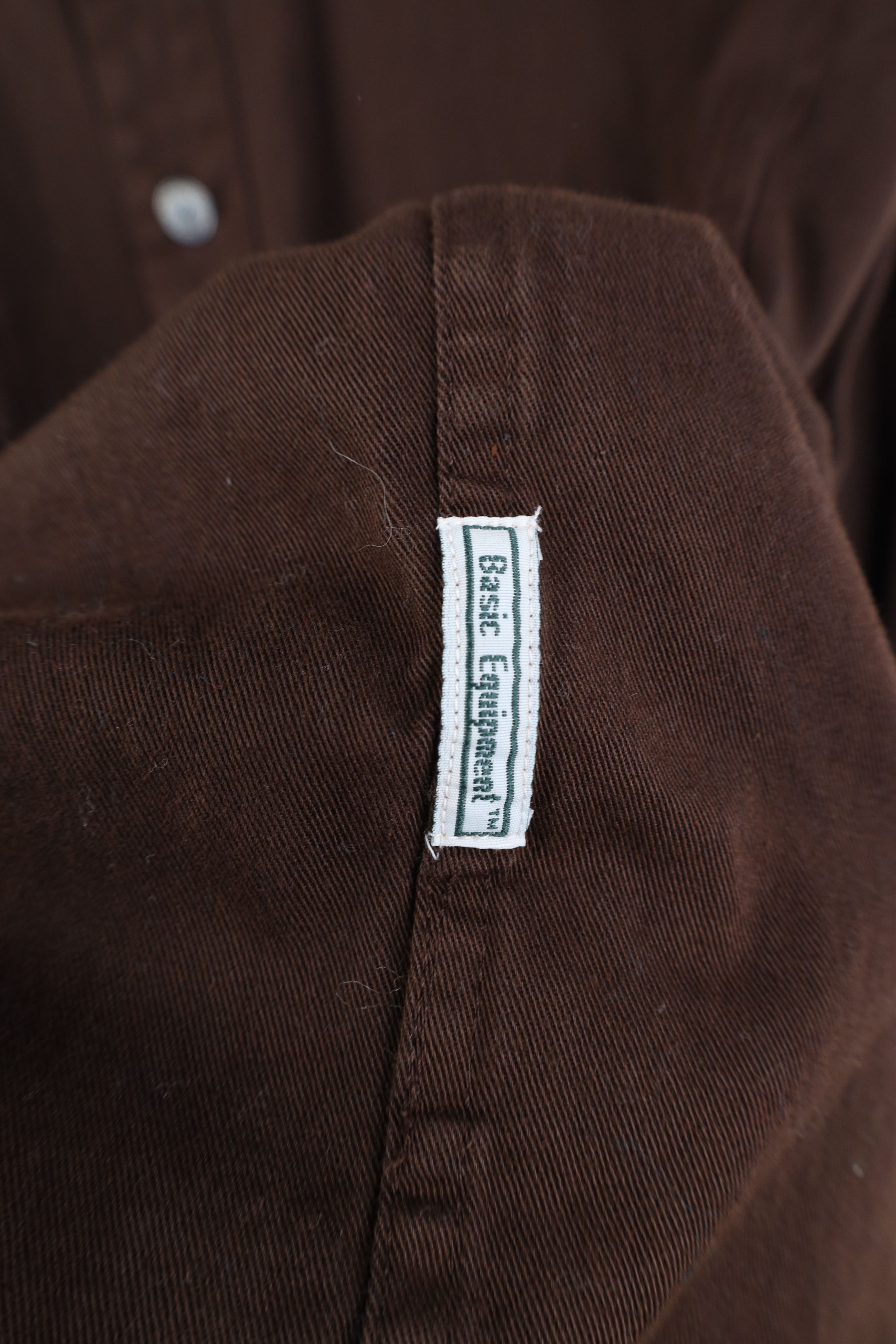 Vintage Vintage 90s Streetwear Twill Big Pocket Button Shirt Brown Size US L / EU 52-54 / 3 - 7 Thumbnail