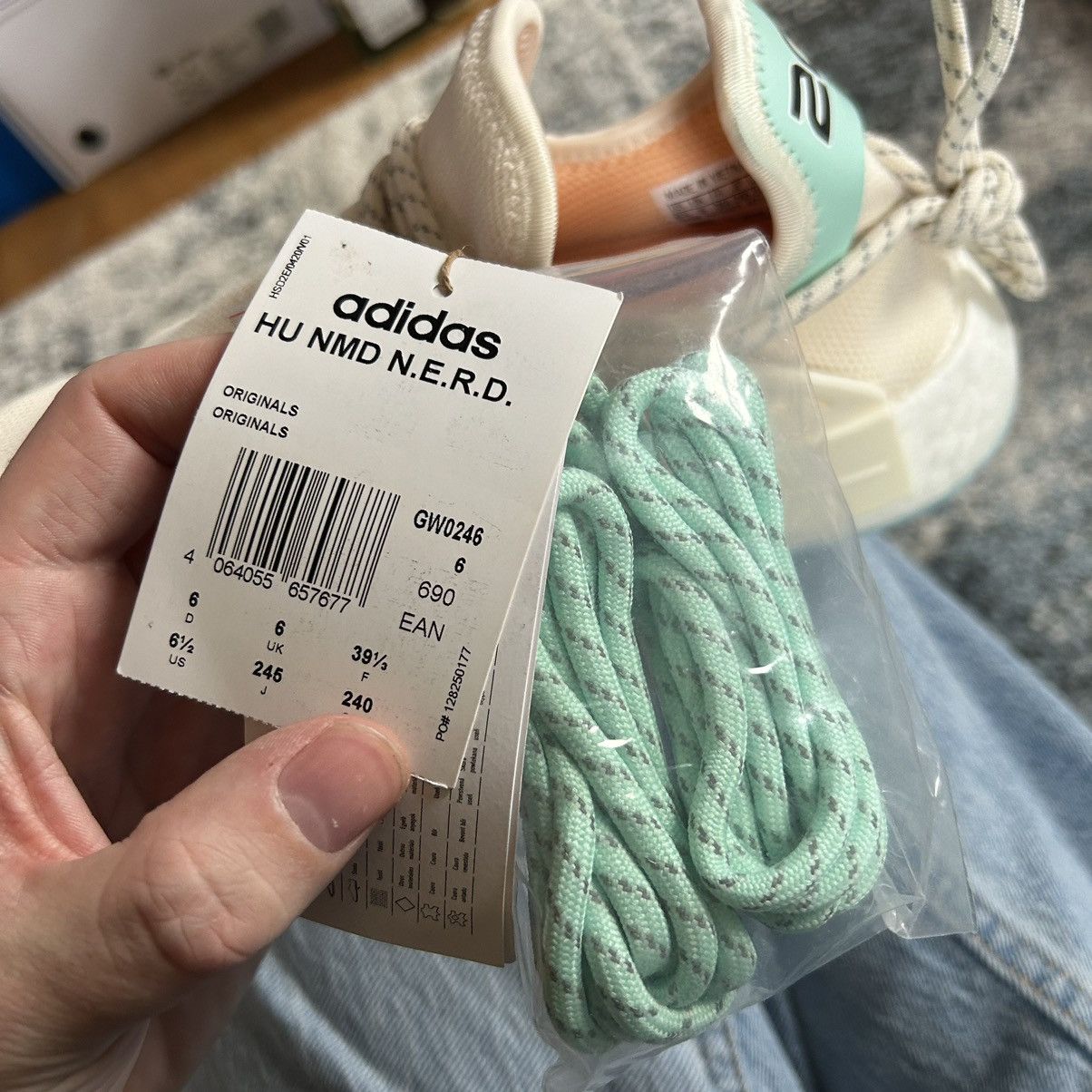 Adidas × Pharrell GW0246 HUMAN RACE NMD NERD CHALK WHiTE GLOW ORANGE MiNT Size US 8 / IT 38 - 8 Thumbnail