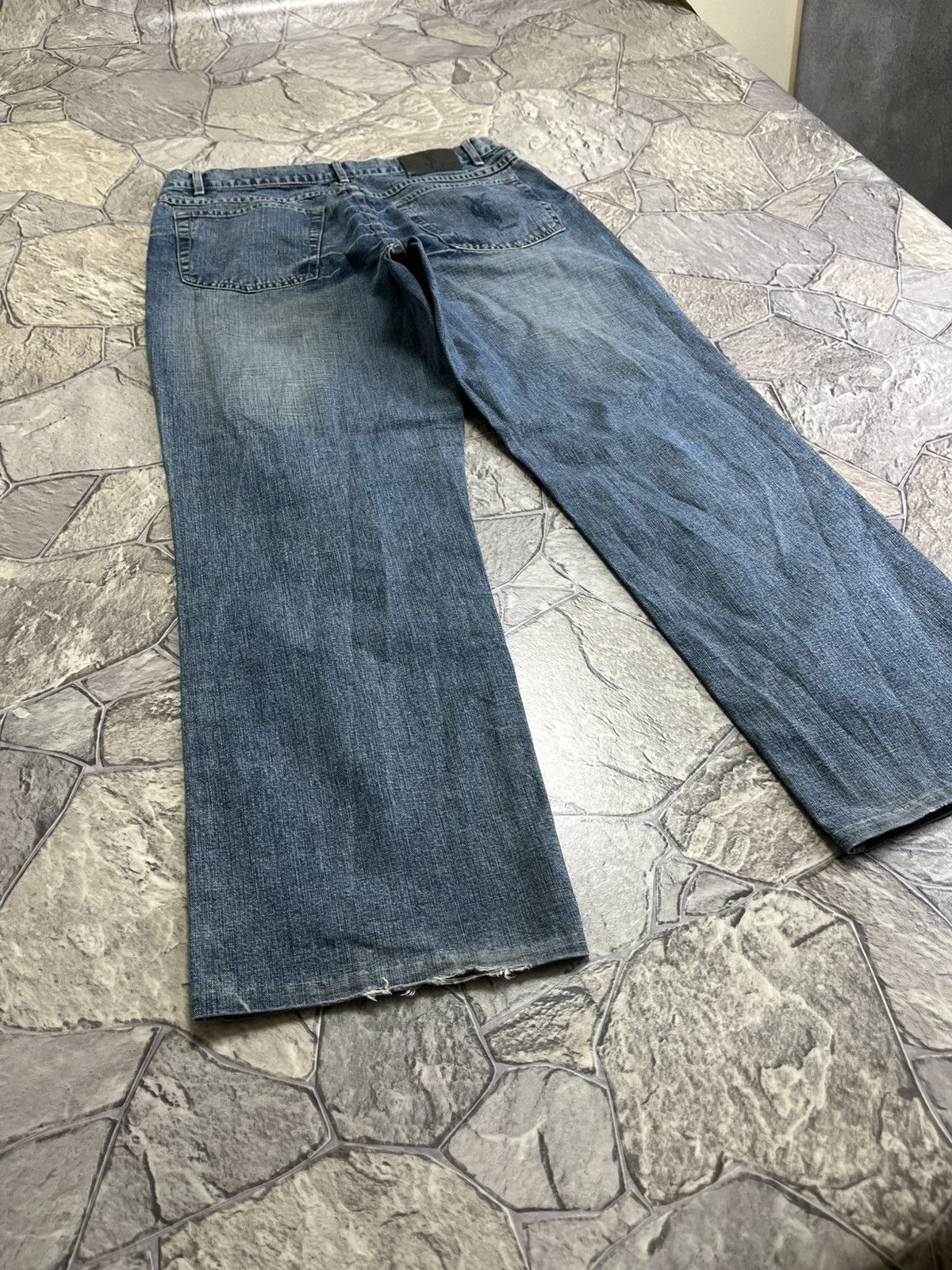 Vintage Vintage Yves Saint Lauren Big Logo Distressed Jeans YSL Size US 34 / EU 50 - 3 Thumbnail