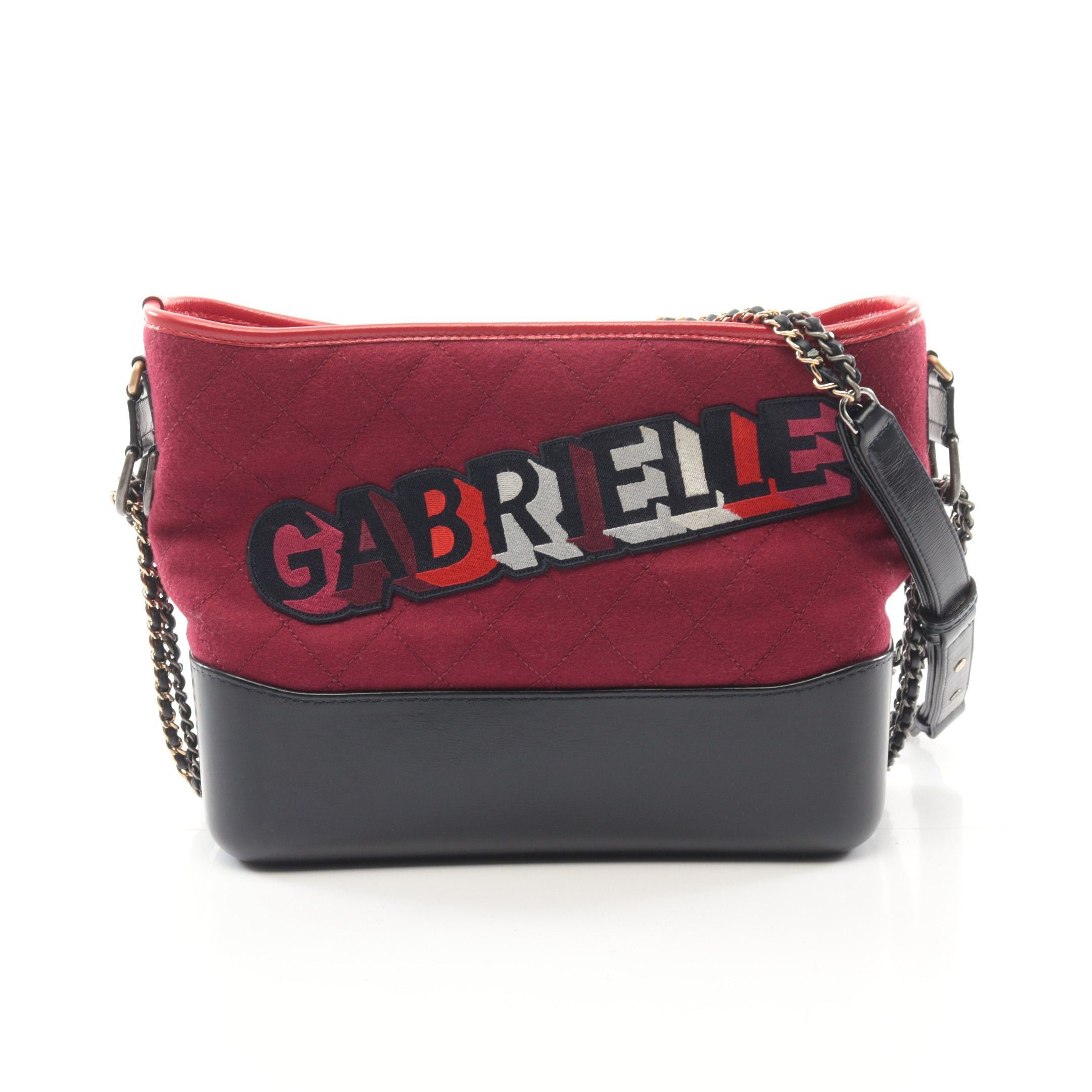 Chanel Chanel Gabriel De Chanel Large Hobo Chain Shoulder Bag Wool Leather Pink Red Navy Multicolor Combination Metal Fittings Size ONE SIZE - 1 Thumbnail