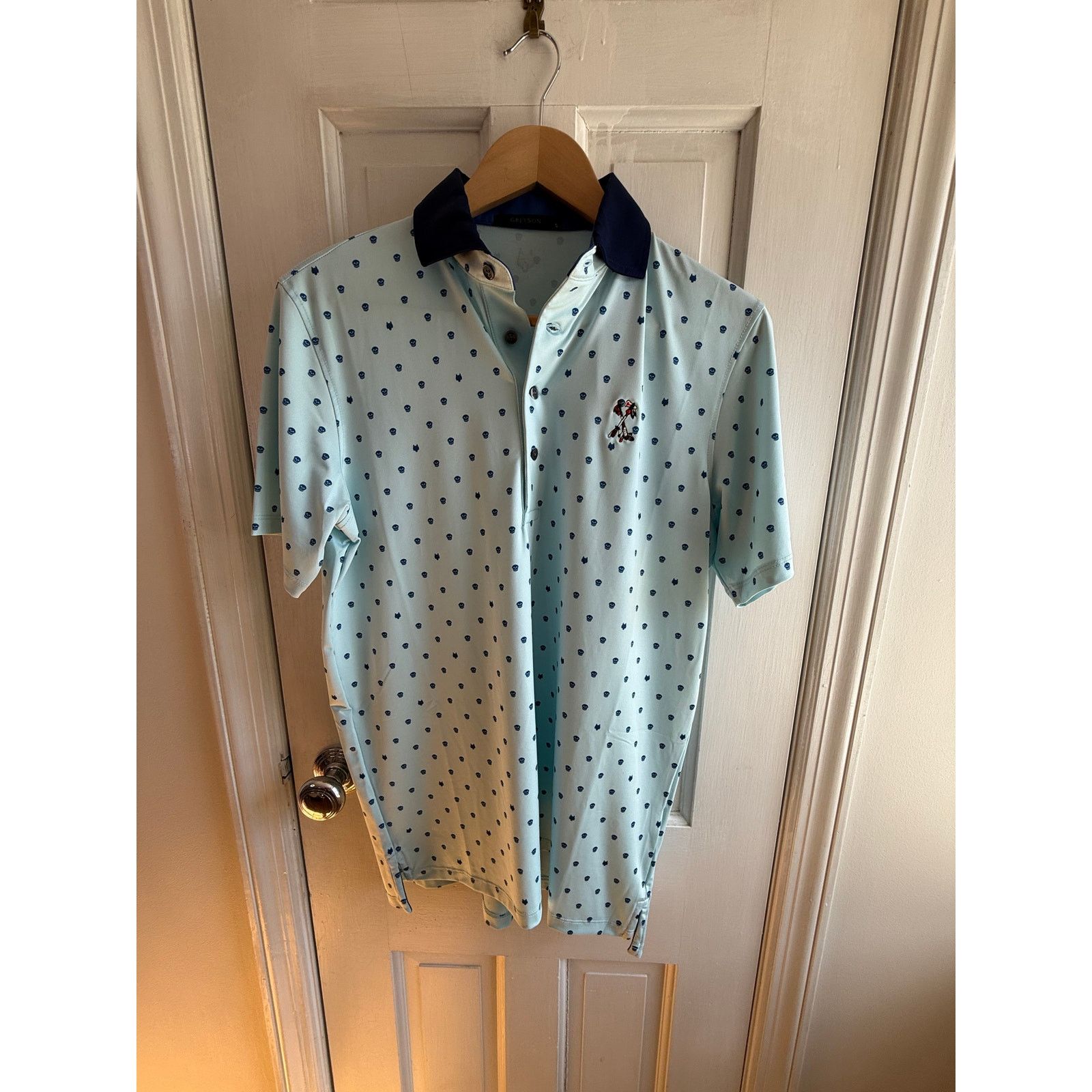 Grenson NWOT Greyson Voodoo Golf Polo - Blue - Small - Wolf & Skull Size US S / EU 44-46 / 1 - 1 Thumbnail