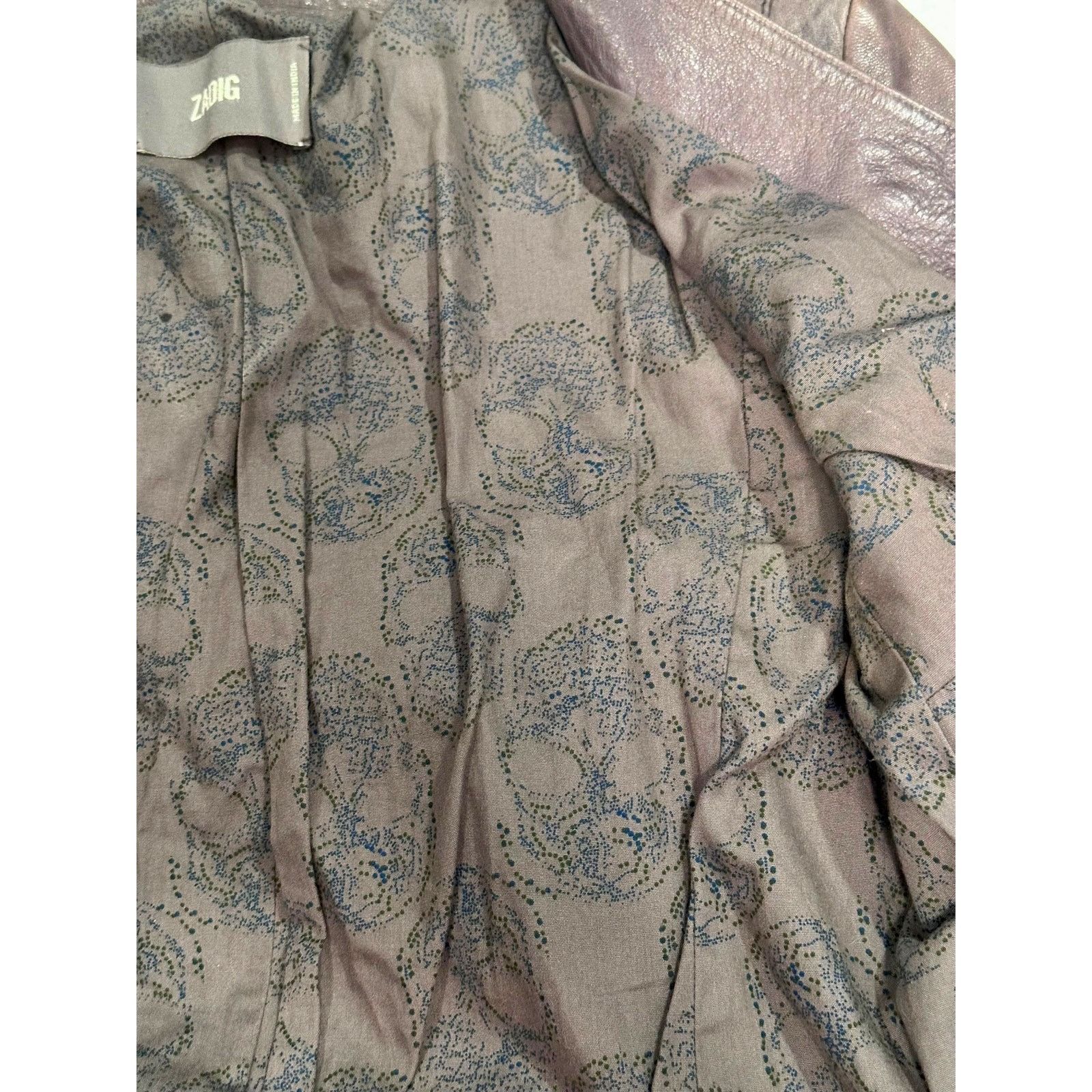 Zadig & Voltaire Zadig & Voltaire Vencia Collarless Lamb Leather Jackt Gray S Size S / US 4 / IT 40 - 17 Thumbnail
