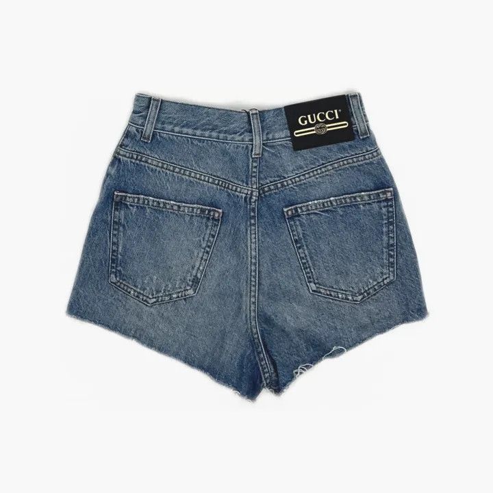 Gucci Gucci Casual Apple Pattern Denim Shorts-2507 Size 24" / US 00 / IT 34 - 2 Thumbnail
