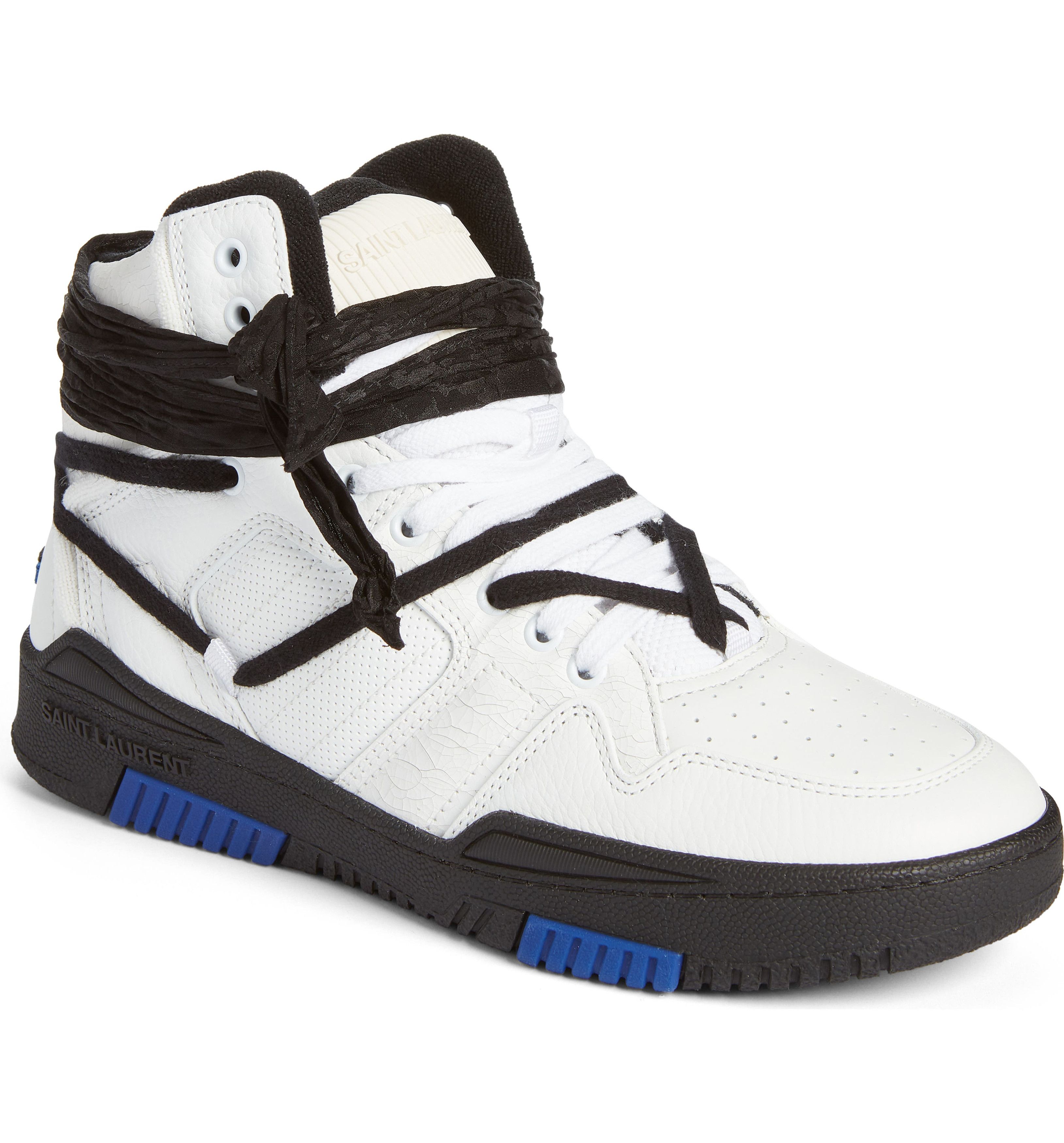 ＊Saint Laurent＊ Damon High Top Espadrilles Saint Laurent Men's Damon Espadrilles Canvas Black High Top