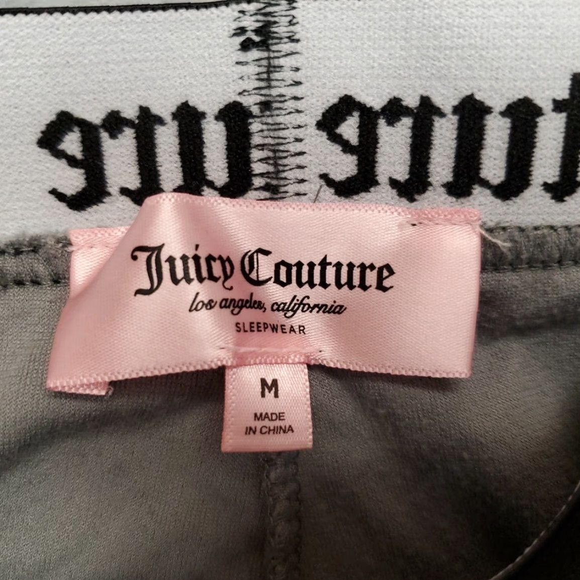 Juicy Couture VINTAGE Juicy Couture Shorts Womens M Gray Velour Rhinestone Logo Lounge Y2K 90s Retro Size 32" / US 10 / IT 46 - 2 Thumbnail