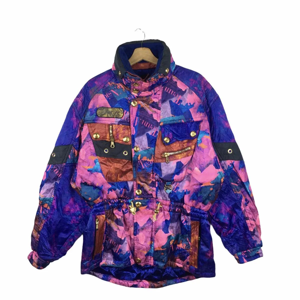 Asics × Vintage Vtg ASICS JAPAN Pop Art Rainbow Ski Winter Jacket Size L / US 10 / IT 46 - 1 Thumbnail