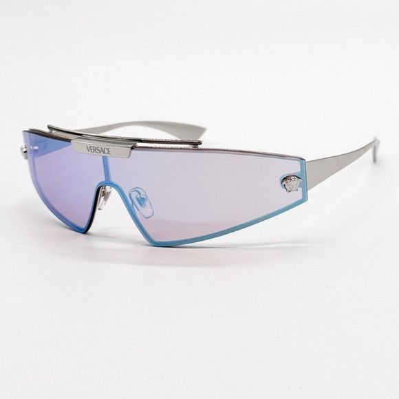 Versace NEW VERSACE MOD 2265 1000/11 SHIELD VE2265 100011 GREY BLUE Size ONE SIZE - 5 Thumbnail