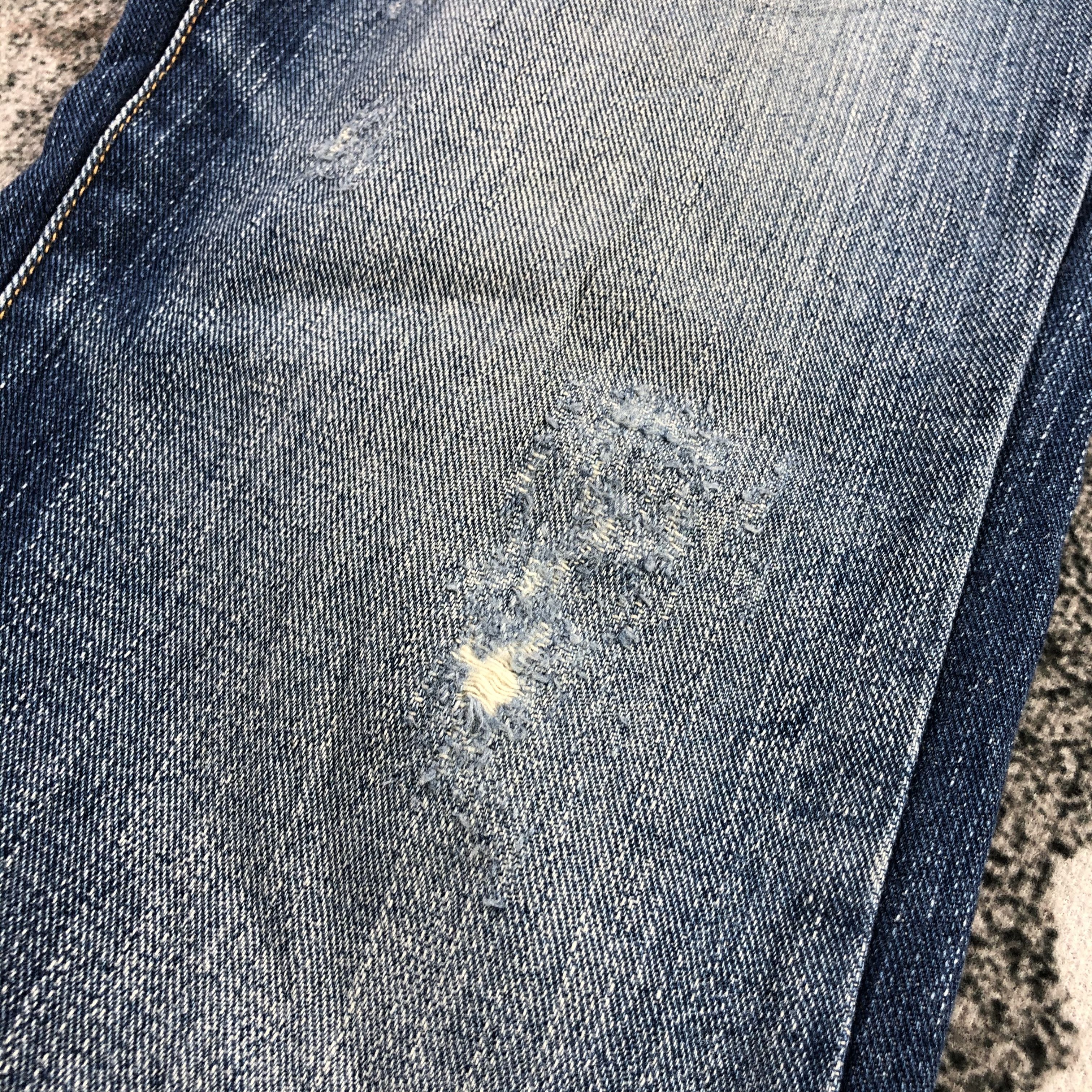 Japanese Brand Ghetto Jeans Faded Blue Ripped Denim KJ1350 Size US 30 / EU 46 - 7 Thumbnail