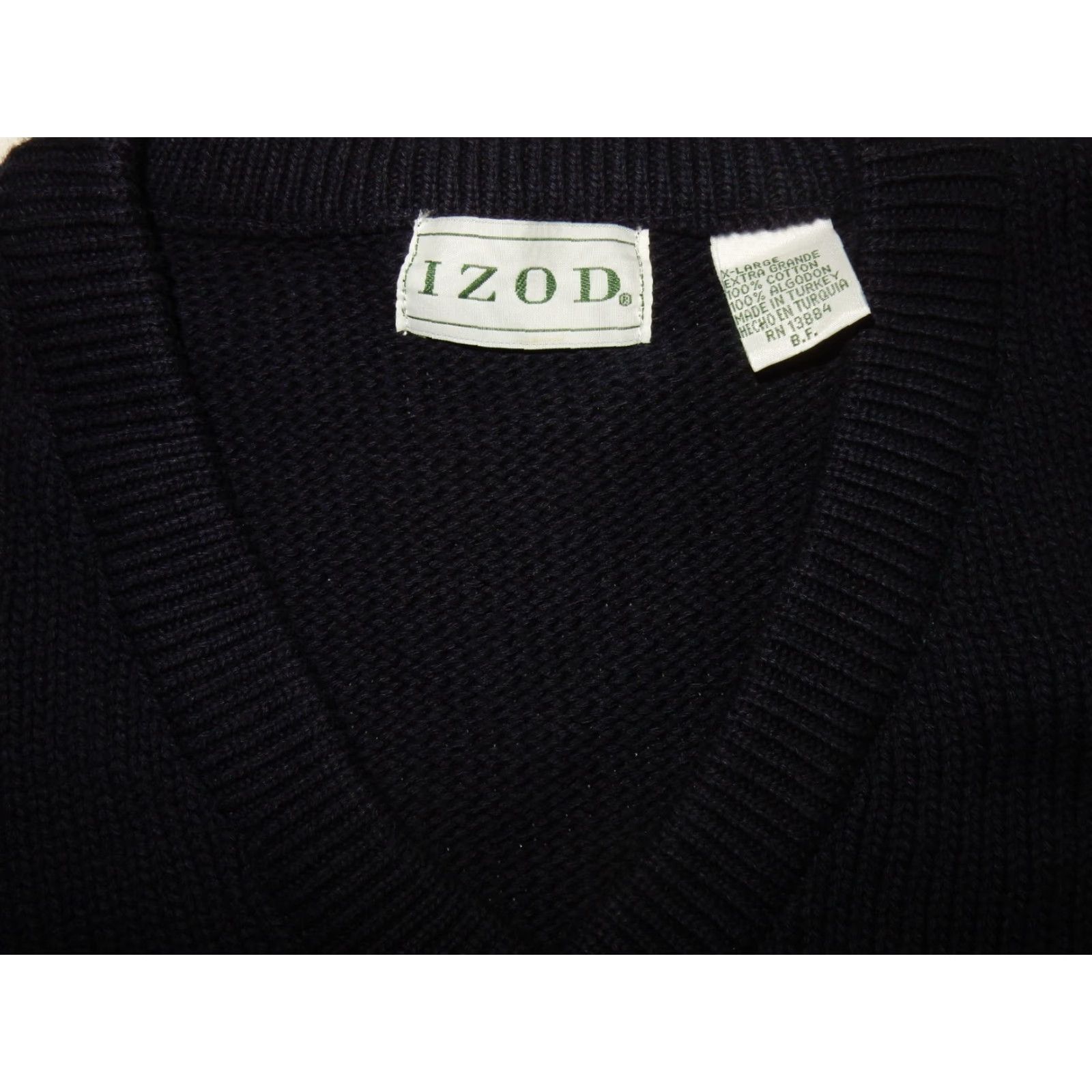 Izod VINTAGE IZOD Men's Sweater XL Pullover Blue Cotton 80s 90s Retro Classic Size US XL / EU 56 / 4 - 4 Thumbnail