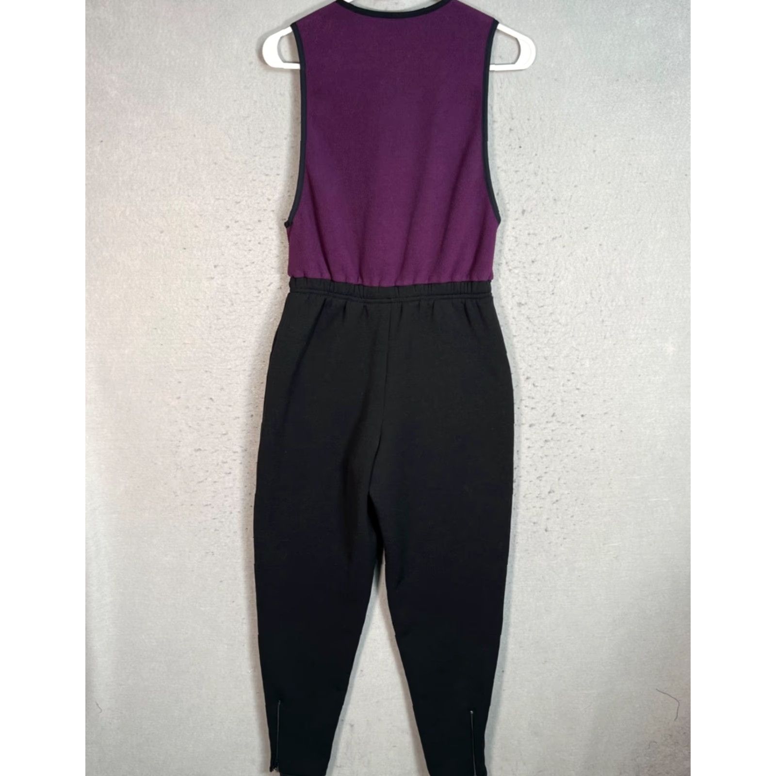VINTAGE L.L. Bean Womens Fleece Ski Jumpsuit One-Piece Size Small Purple Winter Activewear