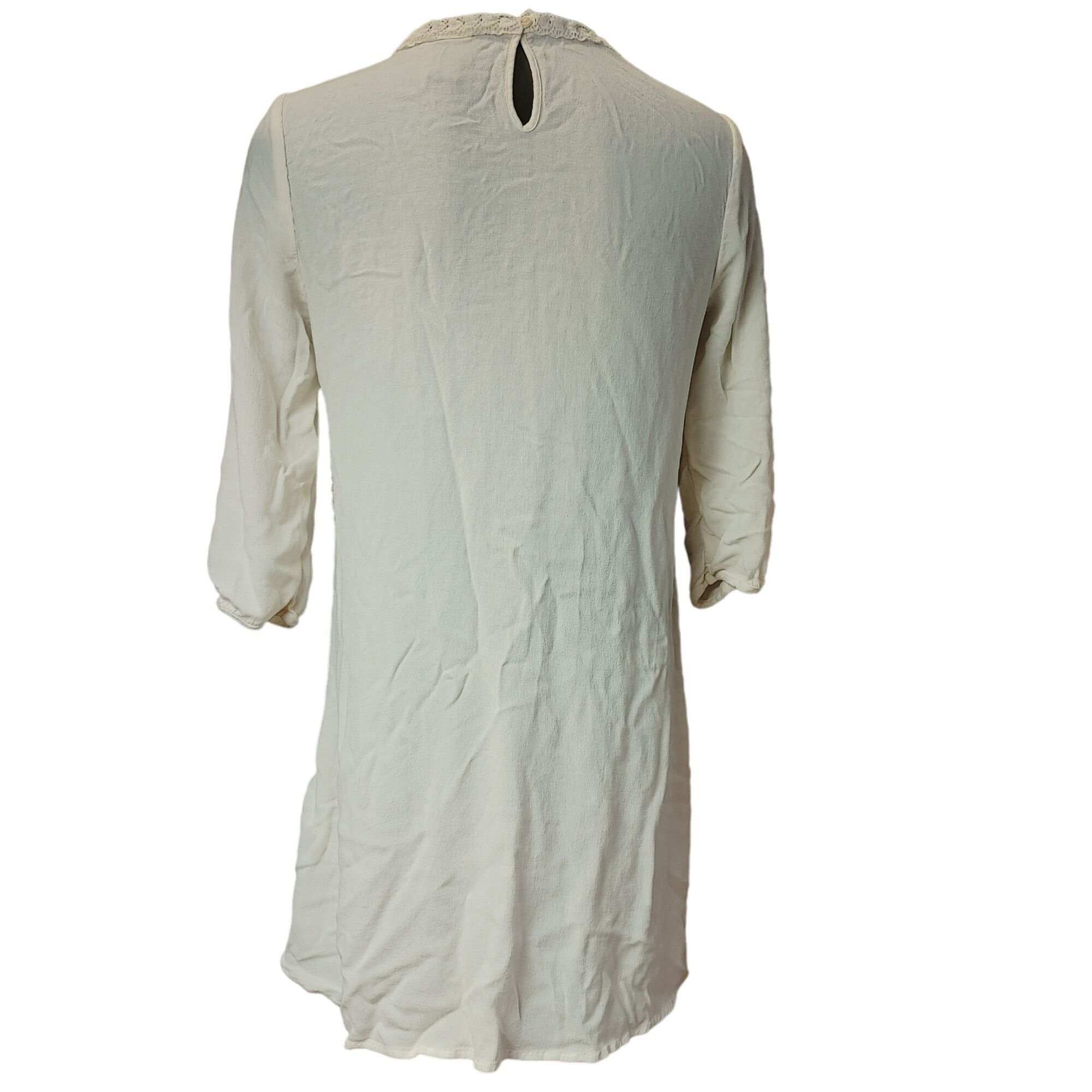H&M H&M Women's White Lace Top 3/4 Sleeve Midi Dress 12 Size XL / US 12-14 / IT 48-50 - 2 Thumbnail