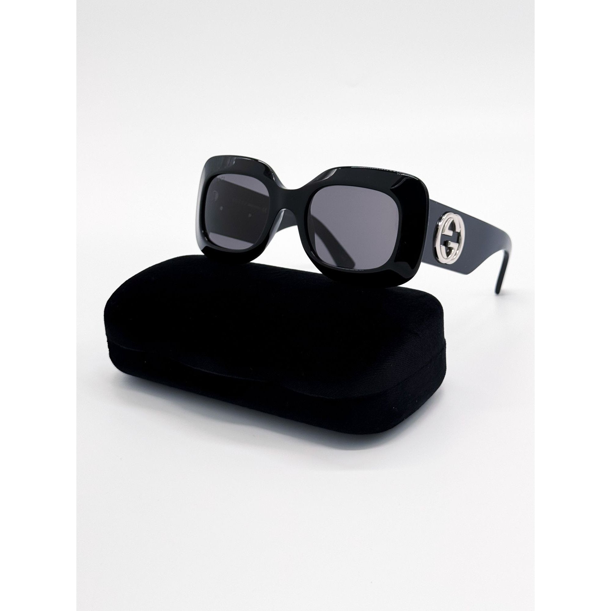 Gucci NEW GUCCI SUNGLASSES GG1695S 001 BLACK SQUARE WOMEN GUCCI Size ONE SIZE - 1 Thumbnail
