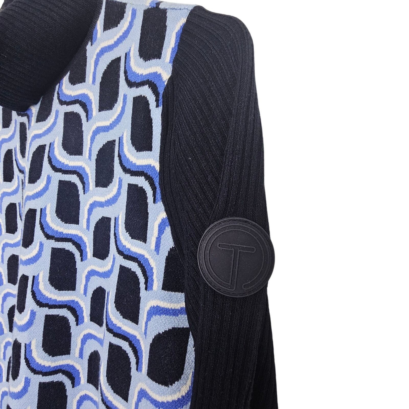 Robert Talbott Talbots Womens Abstract Geometric Turtleneck Sweater PS Size S / US 4 / IT 40 - 6 Thumbnail