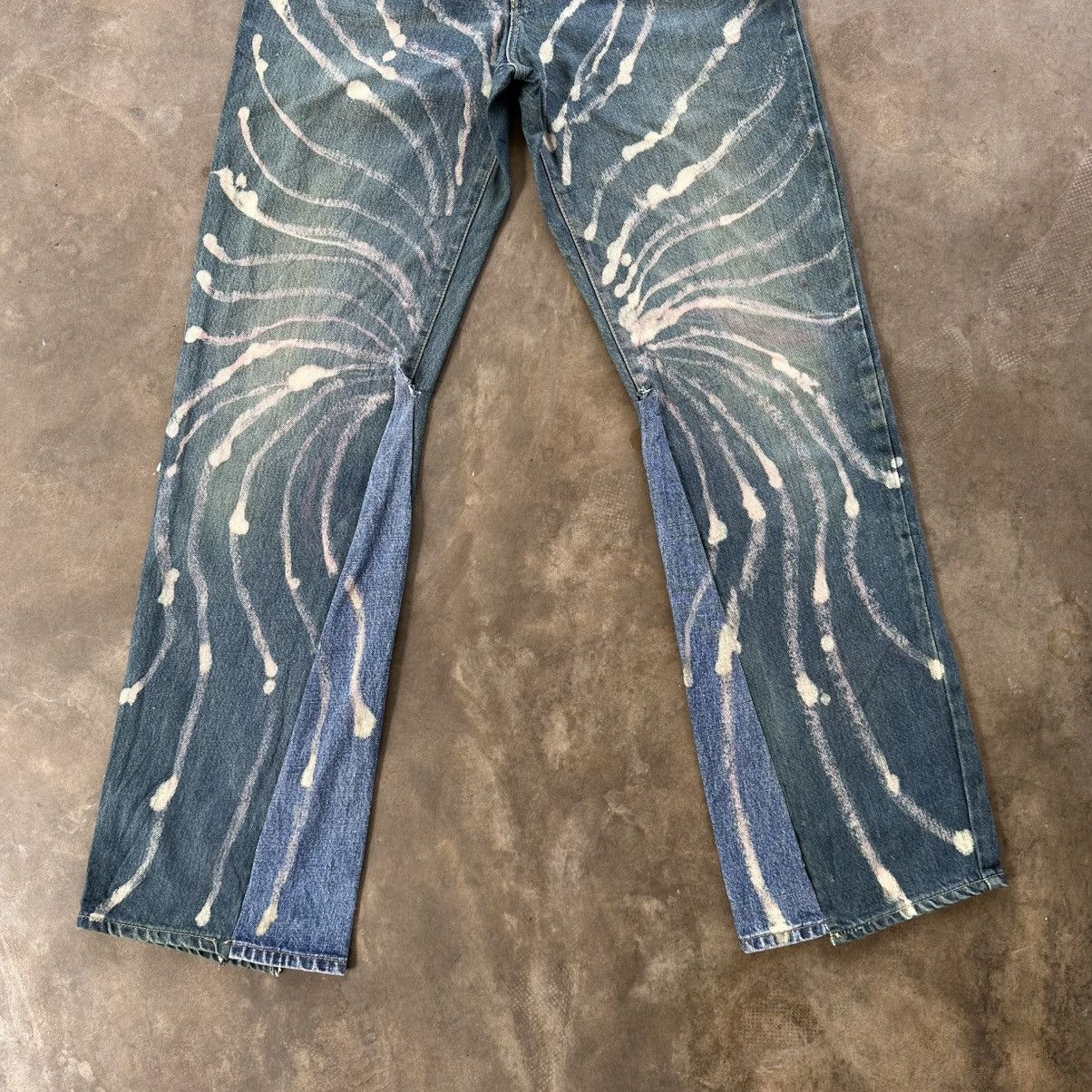 If Six Was Nine Vintage Edwin Dye Splash FLARE Denim Jean Pant W28 Size US 28 / EU 44 - 2 Thumbnail