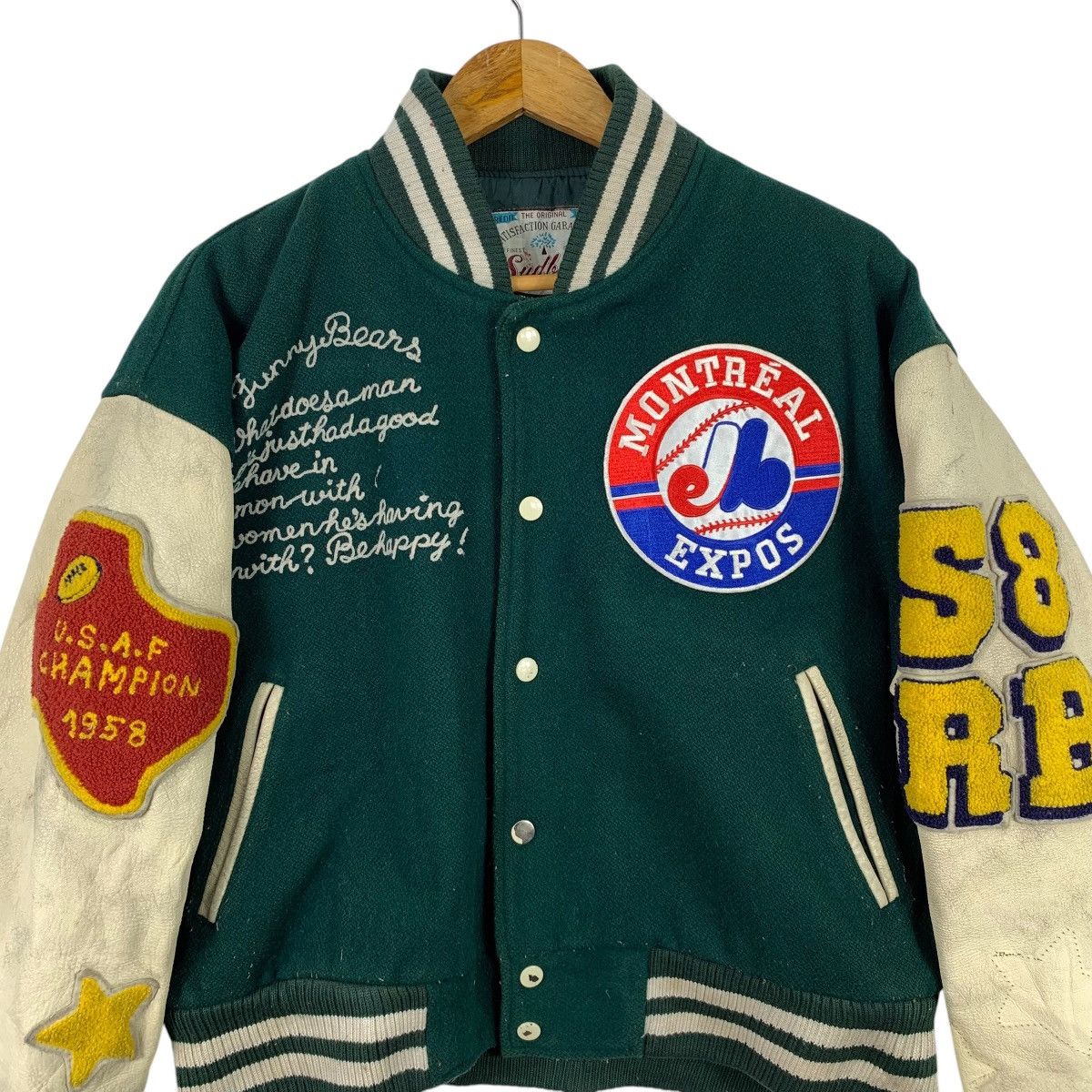 Japanese Brand SUDBURY Montreal Expos Funny Bears Leather Varsity Jacket Size US M / EU 48-50 / 2 - 5 Thumbnail