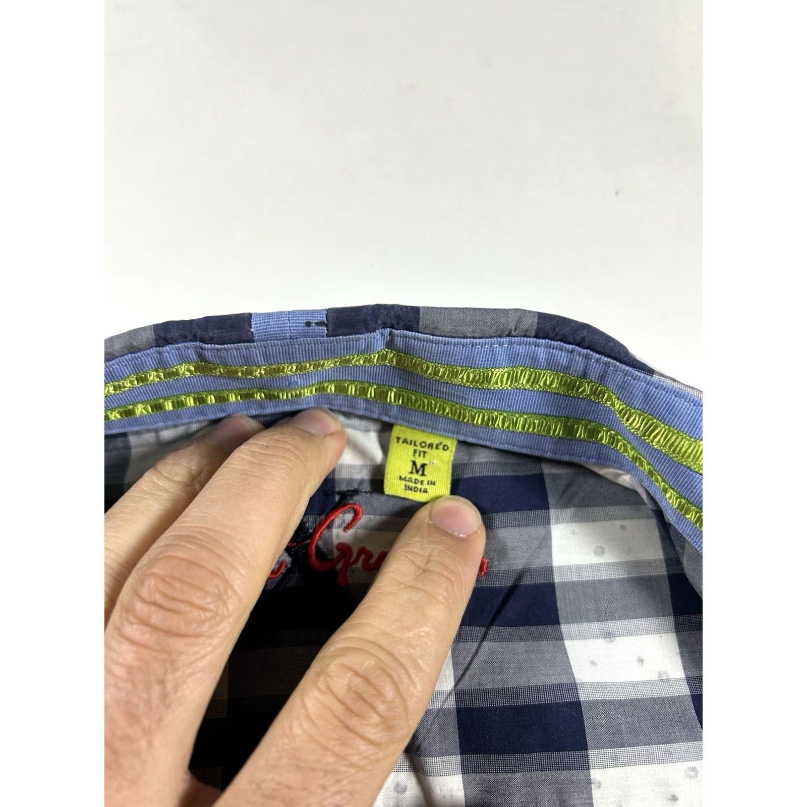 Robert Graham Robert Graham Shirt Blue Plaid Paint Splotch Short Sleeve Men’s Medium Clean Size US M / EU 48-50 / 2 - 4 Thumbnail