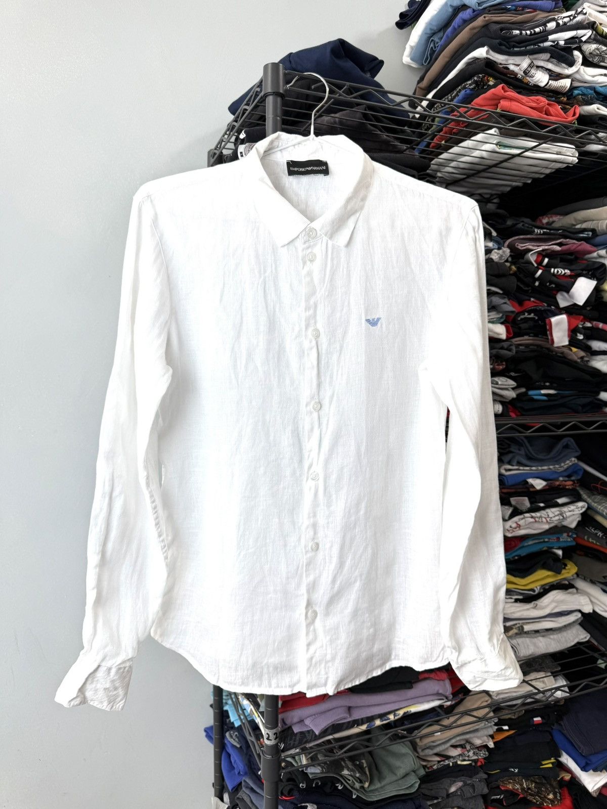Emporio Armani Emporio Armani Long Sleeve Linen Shirt Size M / US 6-8 / IT 42-44 - 1 Thumbnail