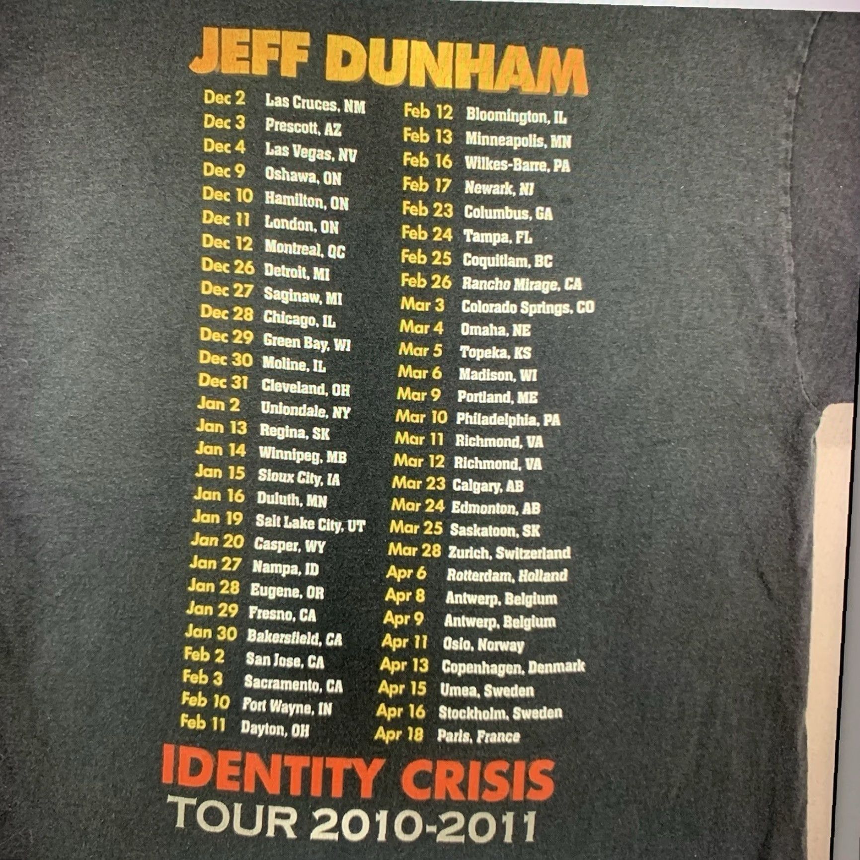 Hanes VINTAGE Jeff Dunham T-Shirt Peanut Identity Crisis 2010s Tour Mens Large Black Cotton Double-Sided Size US L / EU 52-54 / 3 - 4 Thumbnail