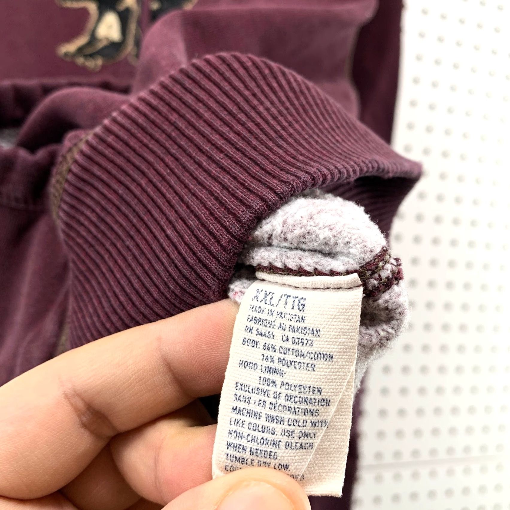 American Eagle Outfitters American Eagle Hoodie Sweatshirt Mens 2XL Maroon Sherpa Lined Hood Embroidered Size US XXL / EU 58 / 5 - 7 Thumbnail